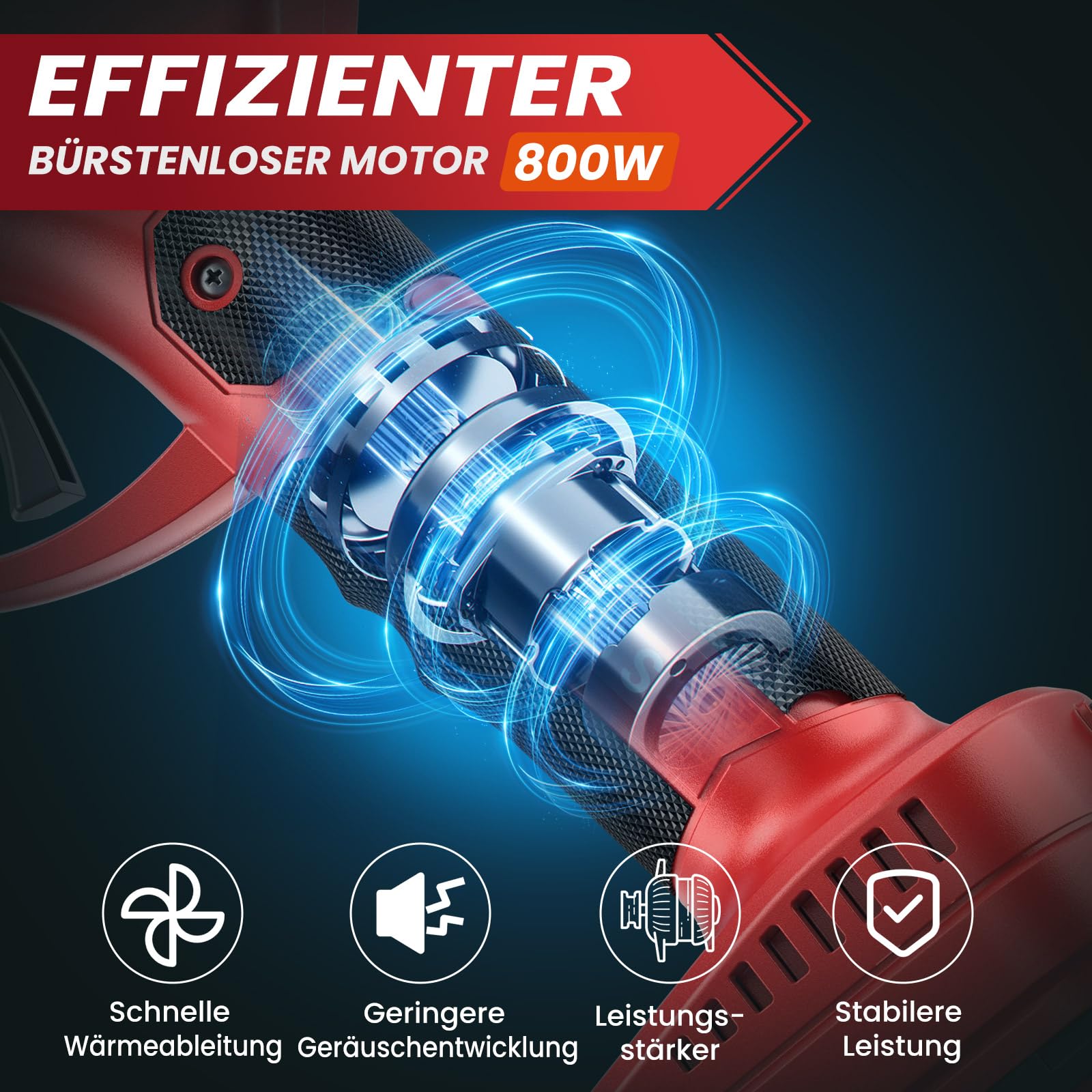 Akku Astschere, 50MM Elektrische Gartenschere Kabellos für Makita mit LCD Anzeige 2x 2000mAh Batteries, Leistungsstark Leise, Professionelle Bürstenlose Gartenschere für Zweige, Sträucher, Stämme