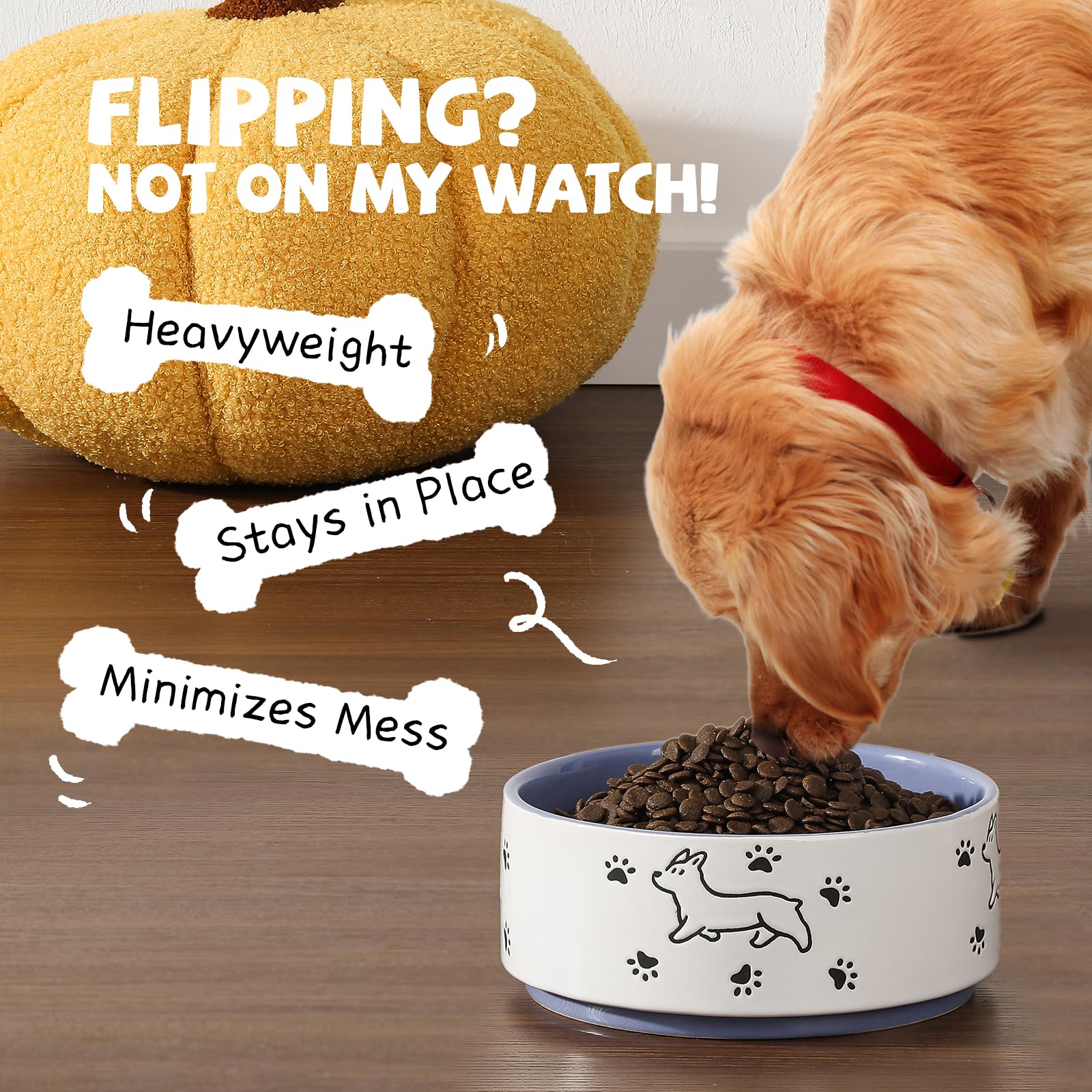 Keramische voerbak hond - groot - Happy Dog