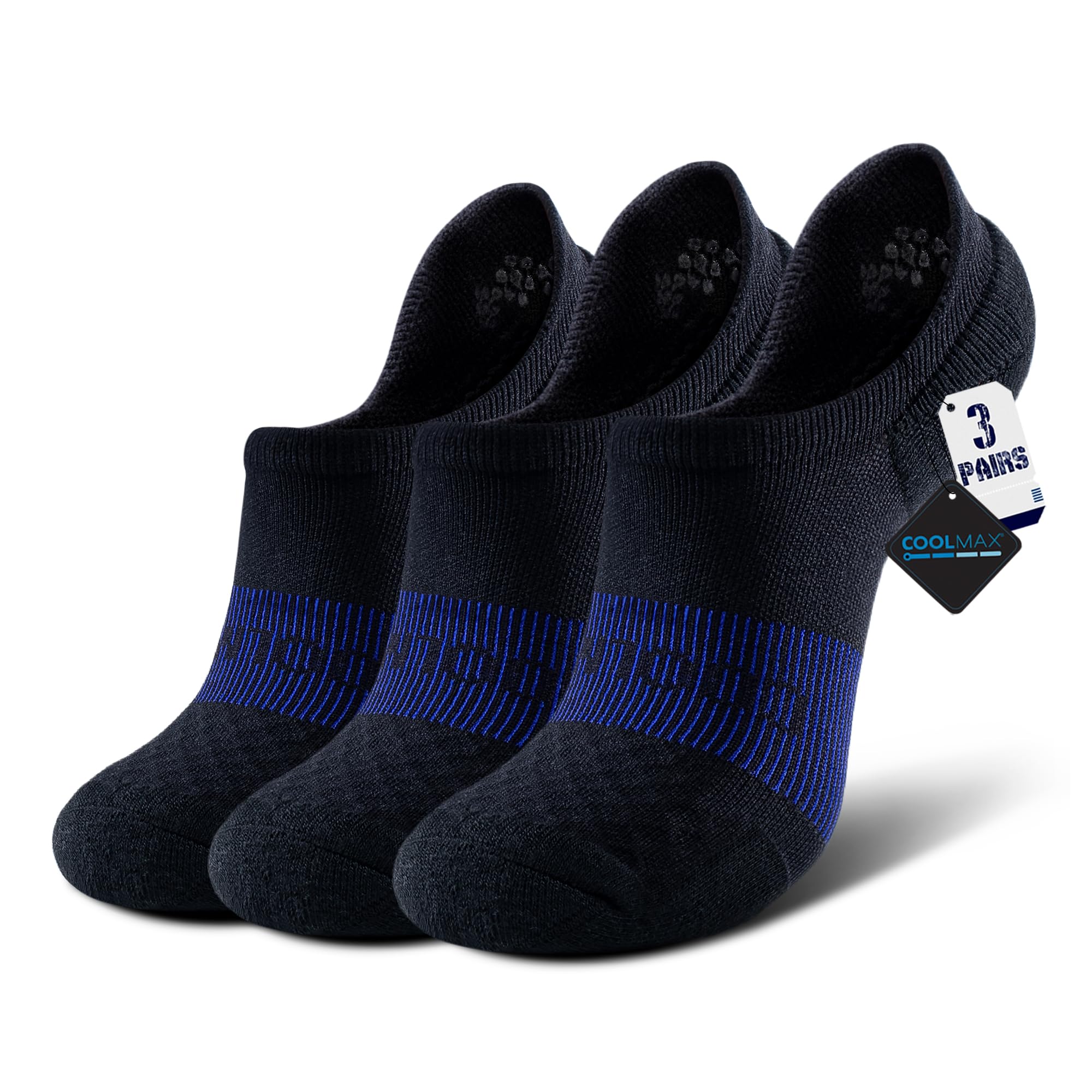 BRISIRA Coolmax Bamboo Viscose Kids No Show Socks Compression Athletic Running Sports Boys Socks Ankle Cushioned for Youth