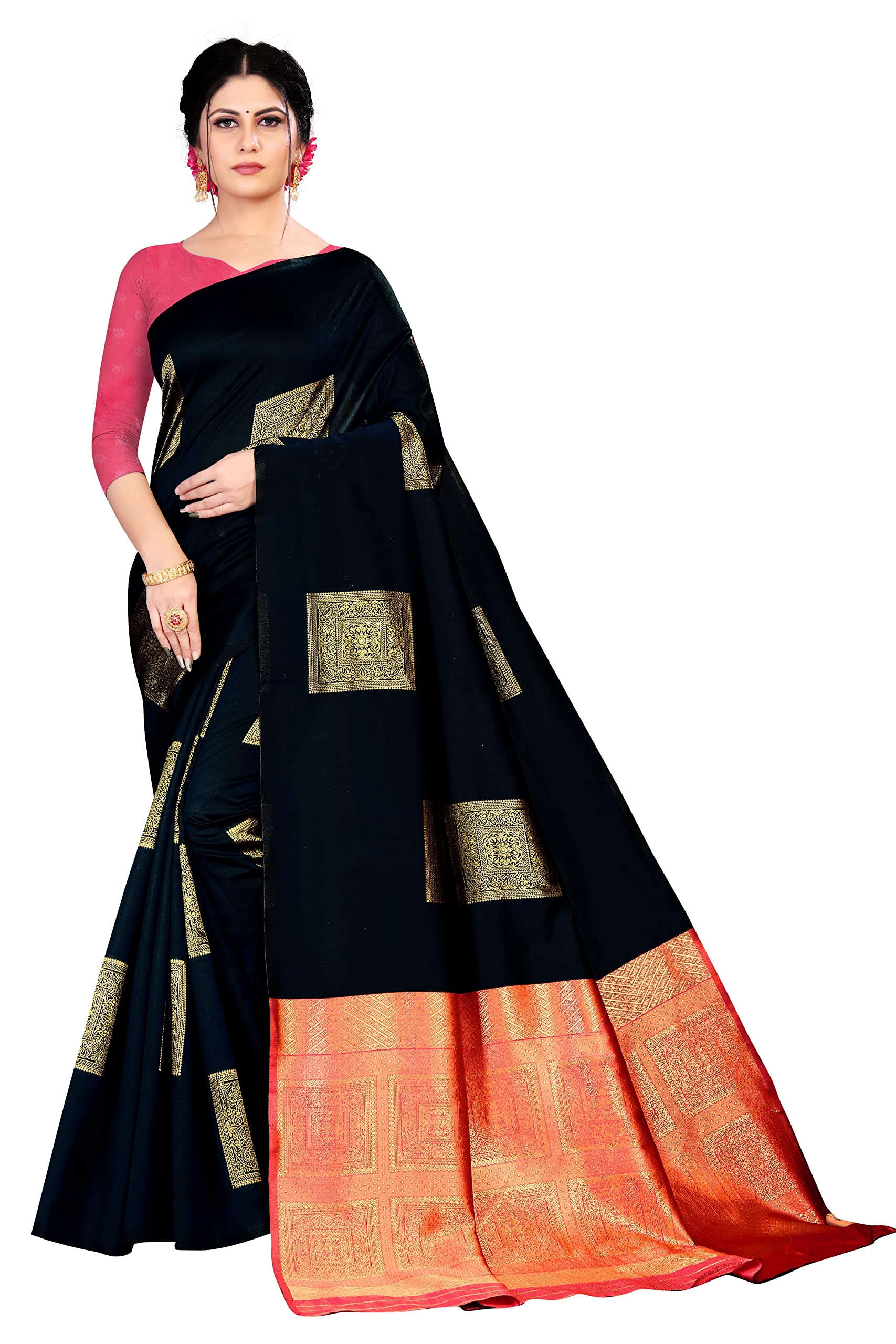 marabout women's kosa silk saree with unstitching blouse piece