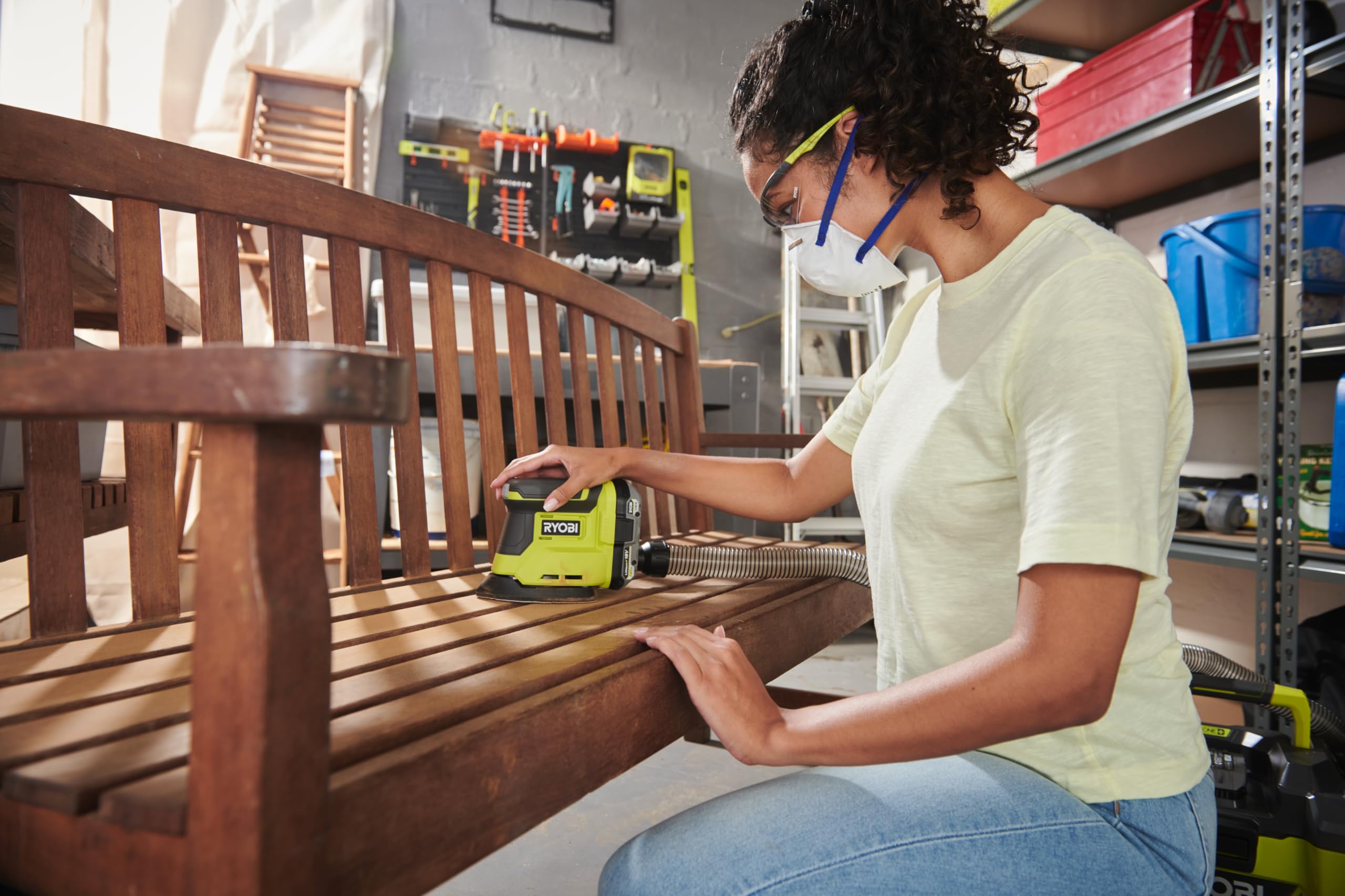 RYOBI 18 V ONE+ 8-częściowy zestaw akumulatorowy kombi RCK184O-242SZL, wiertarko-wkrętarka udarowa, szlifierka kątowa, ręczna piła tarczowa, szlifierka wibracyjna Delta, 2 x akumulatory (4,0 Ah i 2,0