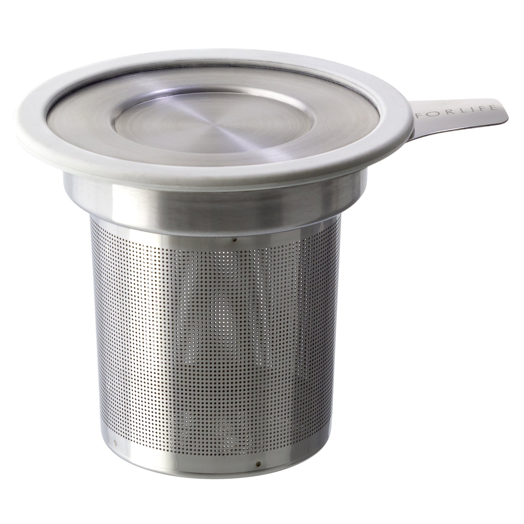 FORLIFEBrew-in-Mug Extra-Fine Tea Infuser with Lid, White