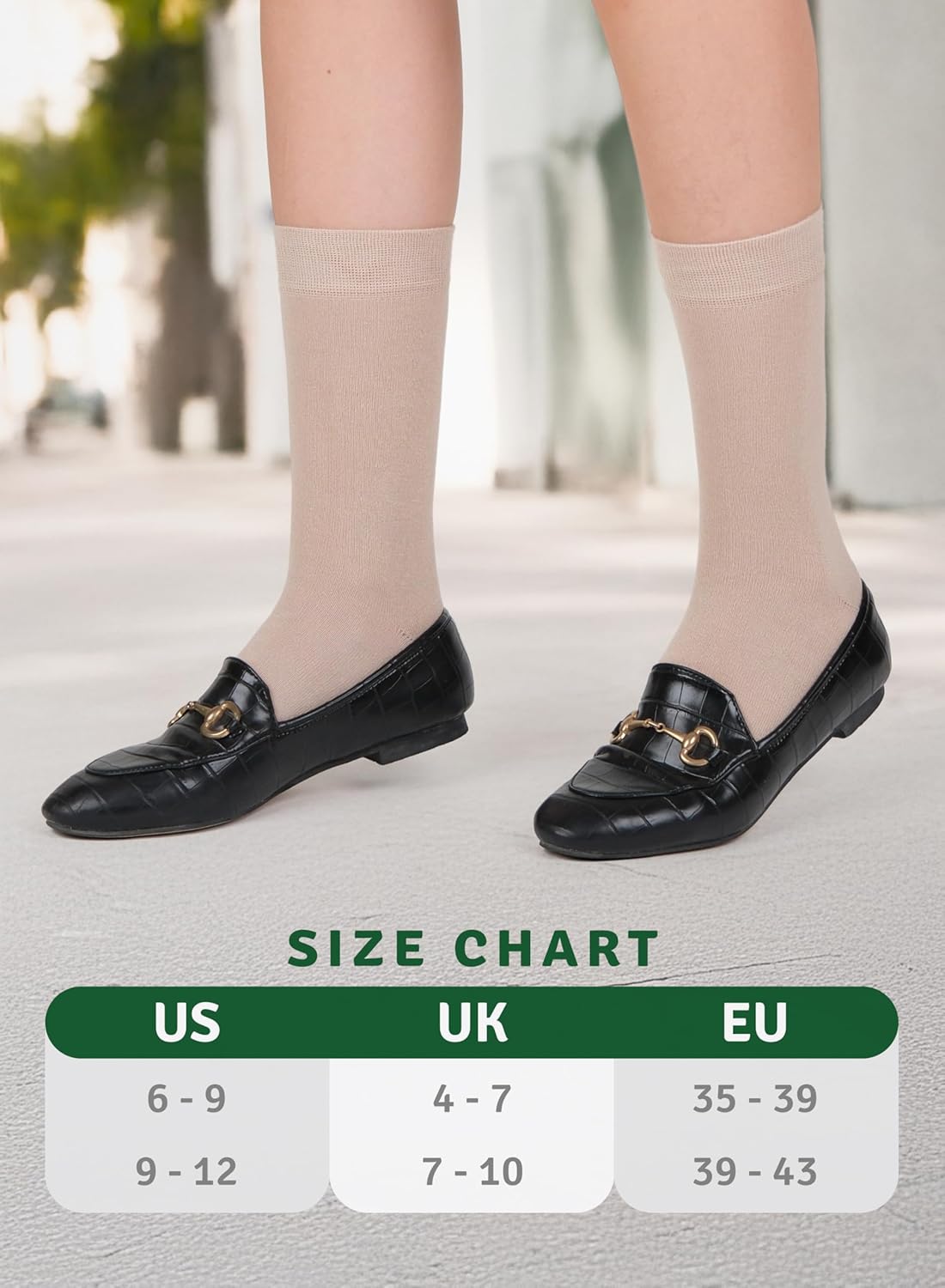 Women's Bamboo Dress Socks, Crew for Business Trouser Casual, Soft, Thin & Seamless, Size 6-9/9-12 (3, 4 or 5 Pairs) - Image 6