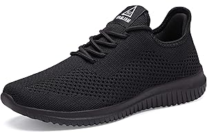 Men's Black Athletic Shoes: Lightweight and Breathable for Running and Casual Wear