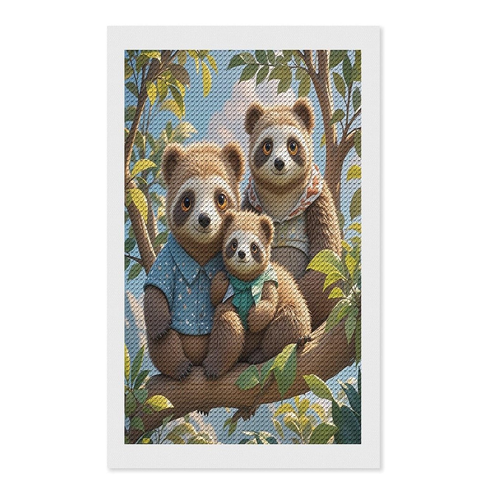 FekiLoot Sloth Family Diamond Painting Kits for Beginners DIY Diamond Art Kits for Adults Full Drill Round Diamond Dot Gem Art Painting Fun DIY Crafts for Home Kitchen Wall Decor Gift 12"x20"