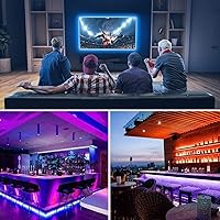 Vista 9 de PAUTIX Tira de luz LED RGB controlador inteligente inalámbrico, control remoto de 44 teclas y control de aplicación, sincronización de música