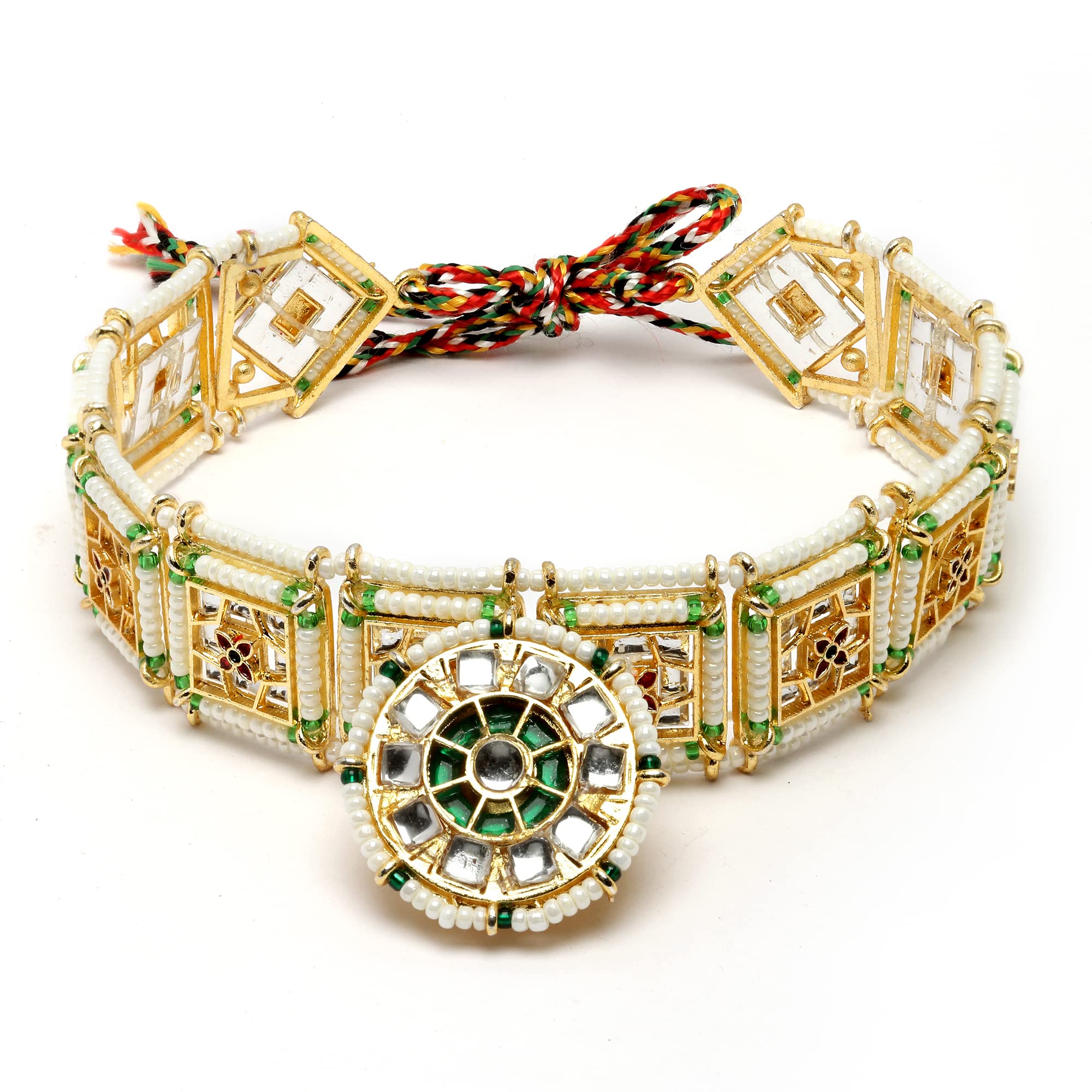 Zeneme Gold-Plated Multi-Colour Artificial Stones and Beads Studded-Beaded Borla Style Matha Patti for Women & Girls (B0C41PZV1G) Amazon Price History, Amazon Price Tracker