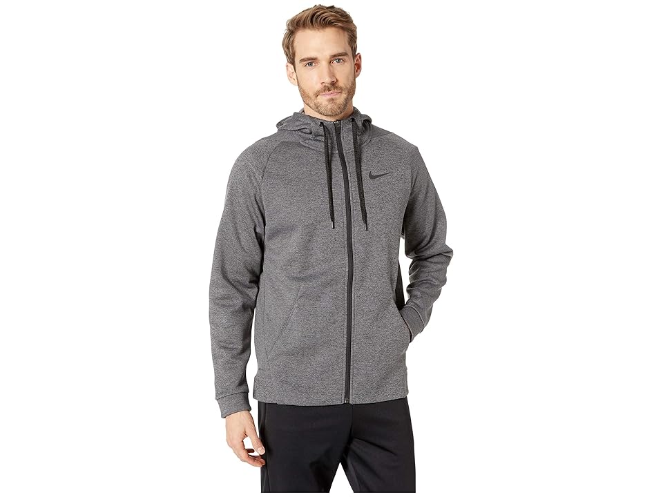 

Nike Dri-FIT Therma Men's Full-Zip Training Hoodie (Charcoal Heather/Black) Men's Sweatshirt, Gray