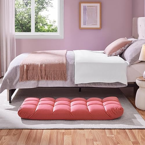 Miniatura 50 de Yaheetech Silla plegable de suelo con soporte para el respaldo, silla plegable acolchada para juegos con respaldo ajustable 14, sofá reclinable para