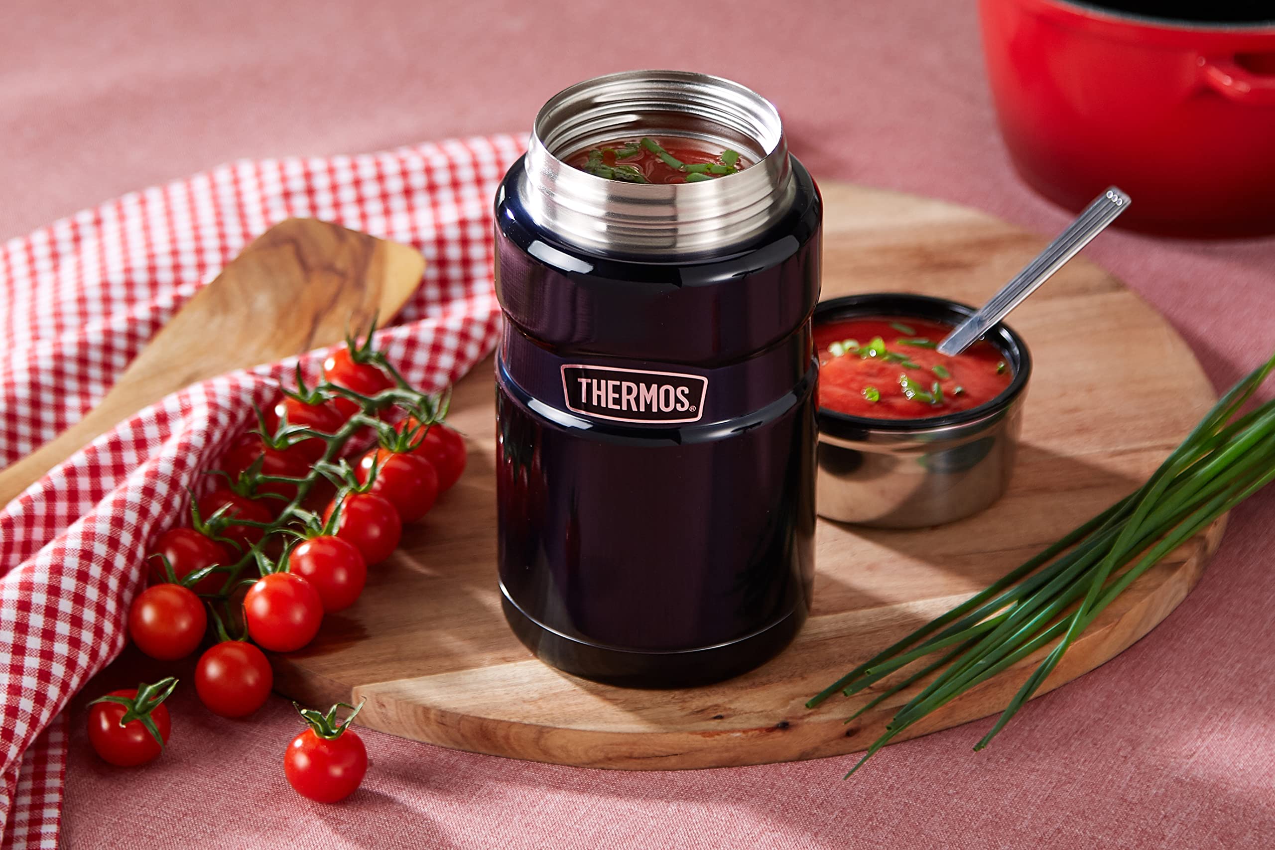Thermos Stainless King Récipient alimentaire isotherme en acier inoxydable, bleu nuit, 0,71 Liter