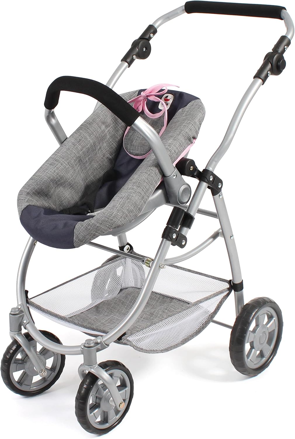 Bayer Chic 2000 637-26 Combi-doll's pram Emotion 3-in-1 All In, Melange grey-Navy