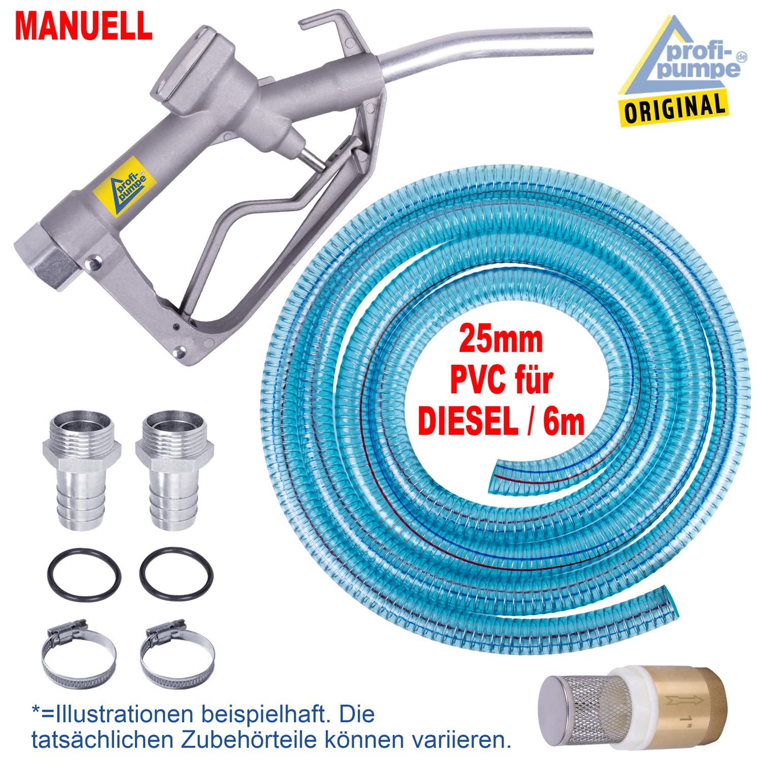 BOMBA DIESEL - BOMBA DE TRANSFERENCIA - BOMBA COMBUSTIBLE - BOMBA SUCCIÓN DIESEL "STAR 160-4" kit completo con manguera de 6m, pistola de aluminio y accesorios de calidad - BOMBA TRASVASE GASOIL 230V