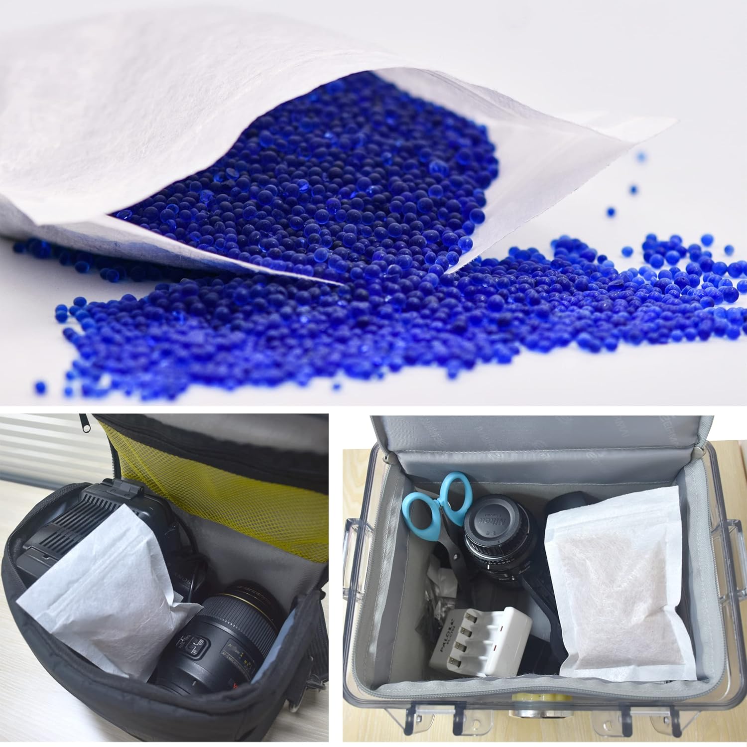 7 LBS Calcium Chloride Desiccant, Reusable Dessicant Dehumidifiers Desiccant Moisture Absorber with 20pcs Resealable Nonwoven Zip Bags