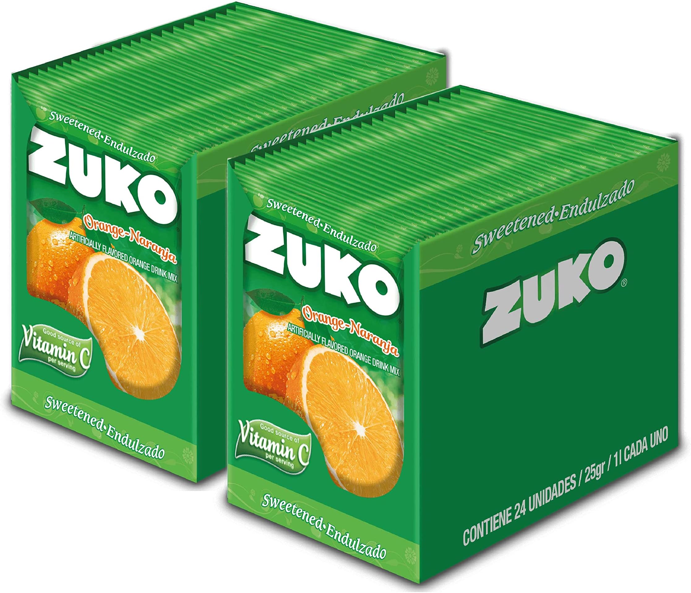 Zuko Orange Powdered Drink Mix, No Added Sugar Needed, 48 Ct Individual Packets