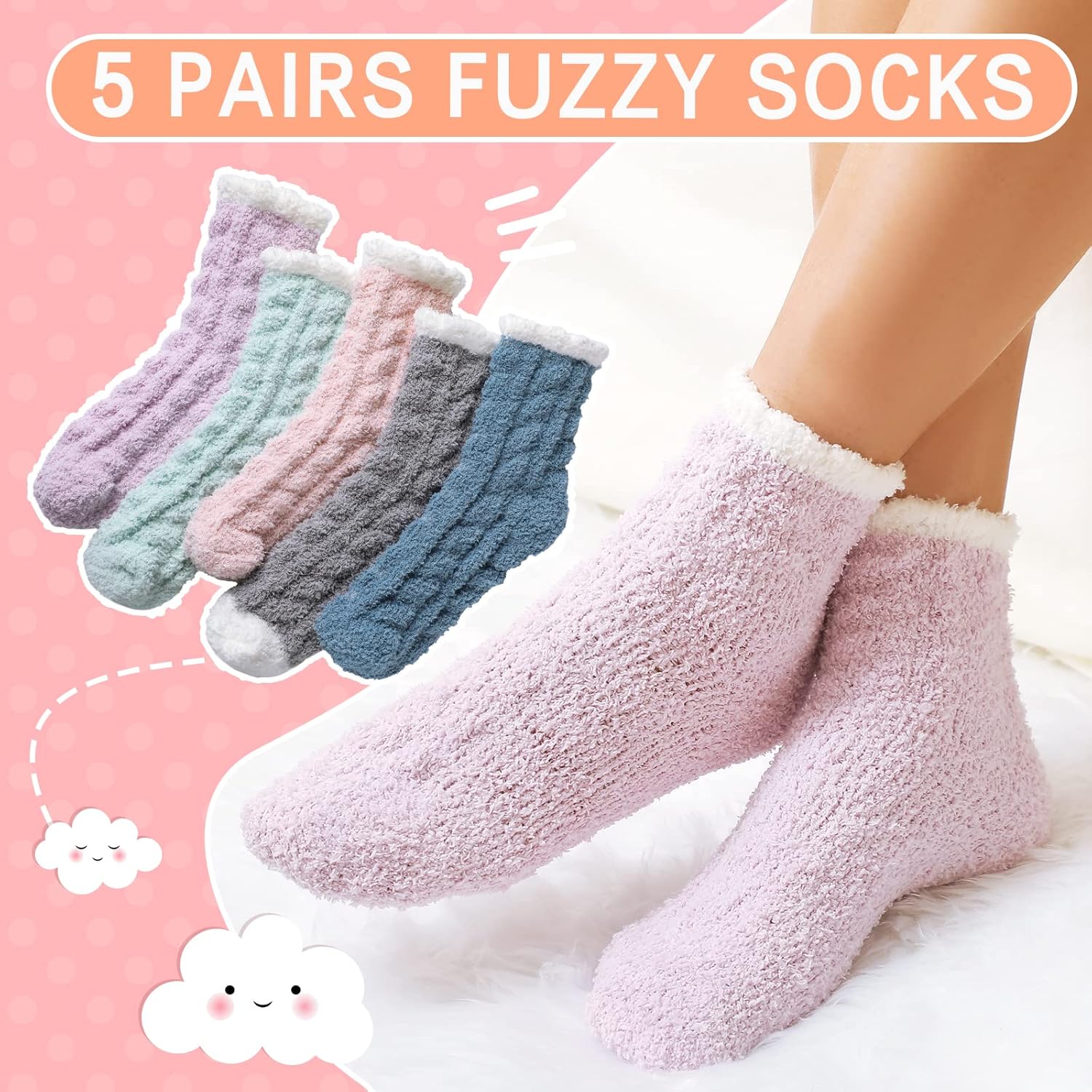 Fuzzy Socks for Women - Womens Fuzzy Sock Fluffy Cozy Warm Sock for Women Soft Comfy Sleeping Slipper Socks - Image 4
