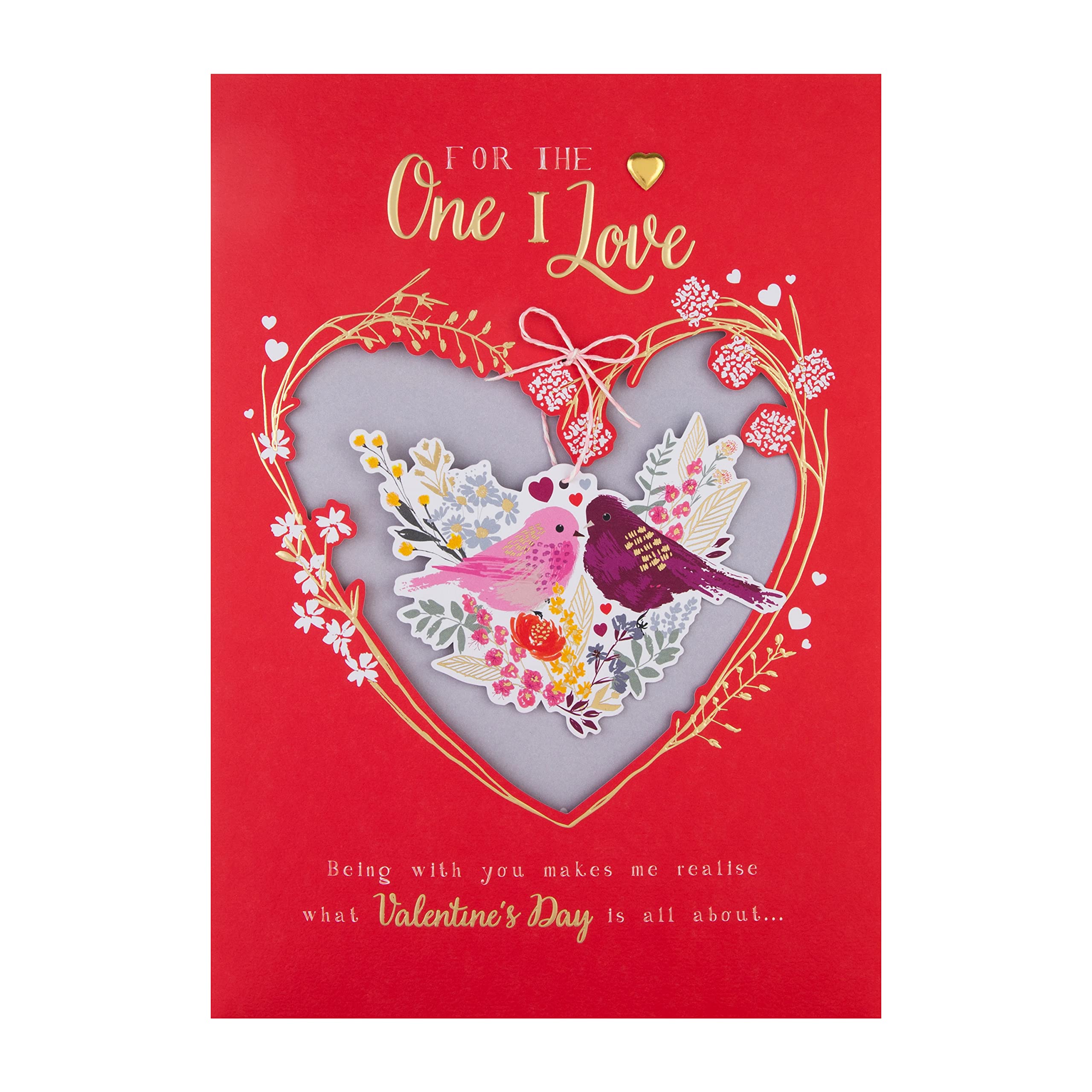 Hallmark Valentinstagskarte Mit Geschenkbox – Luxuriöses Design Mit Vögeln Und Herzen, 30,5 X 21,9 Cm, FSC-zertifiziert