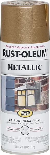 Rust-Oleum 7274830 Stops Rust Metallic Spray Paint, 11 oz, Antique Brass