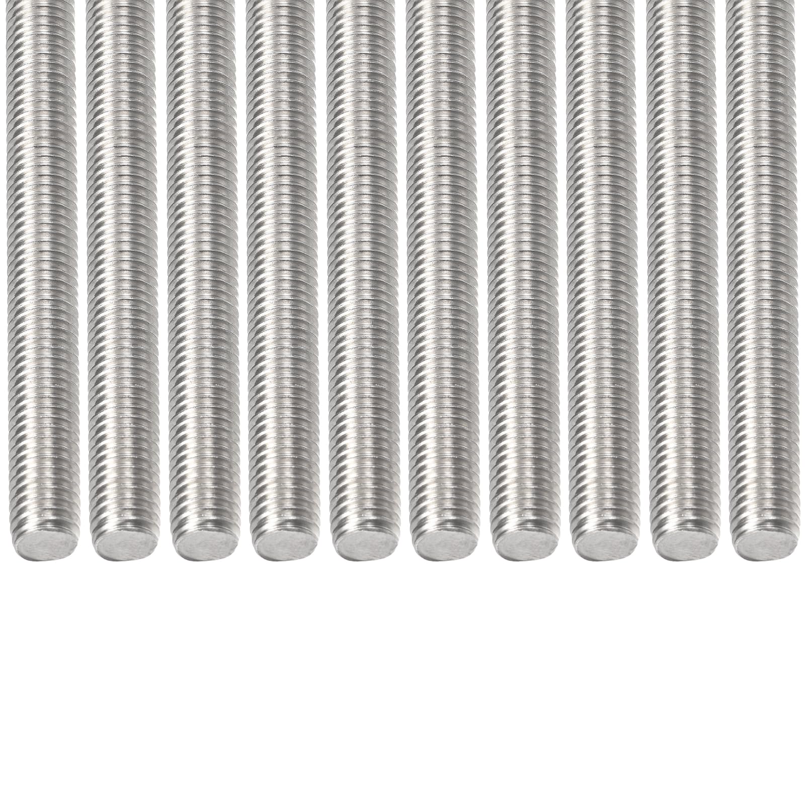 DTGN M8x1.25x90mm(DxPxL) Fully Threaded Rod, 12Pack, Good for Machinery, 304 Stainless Steel Right Hand Thread Rods Bar Studs