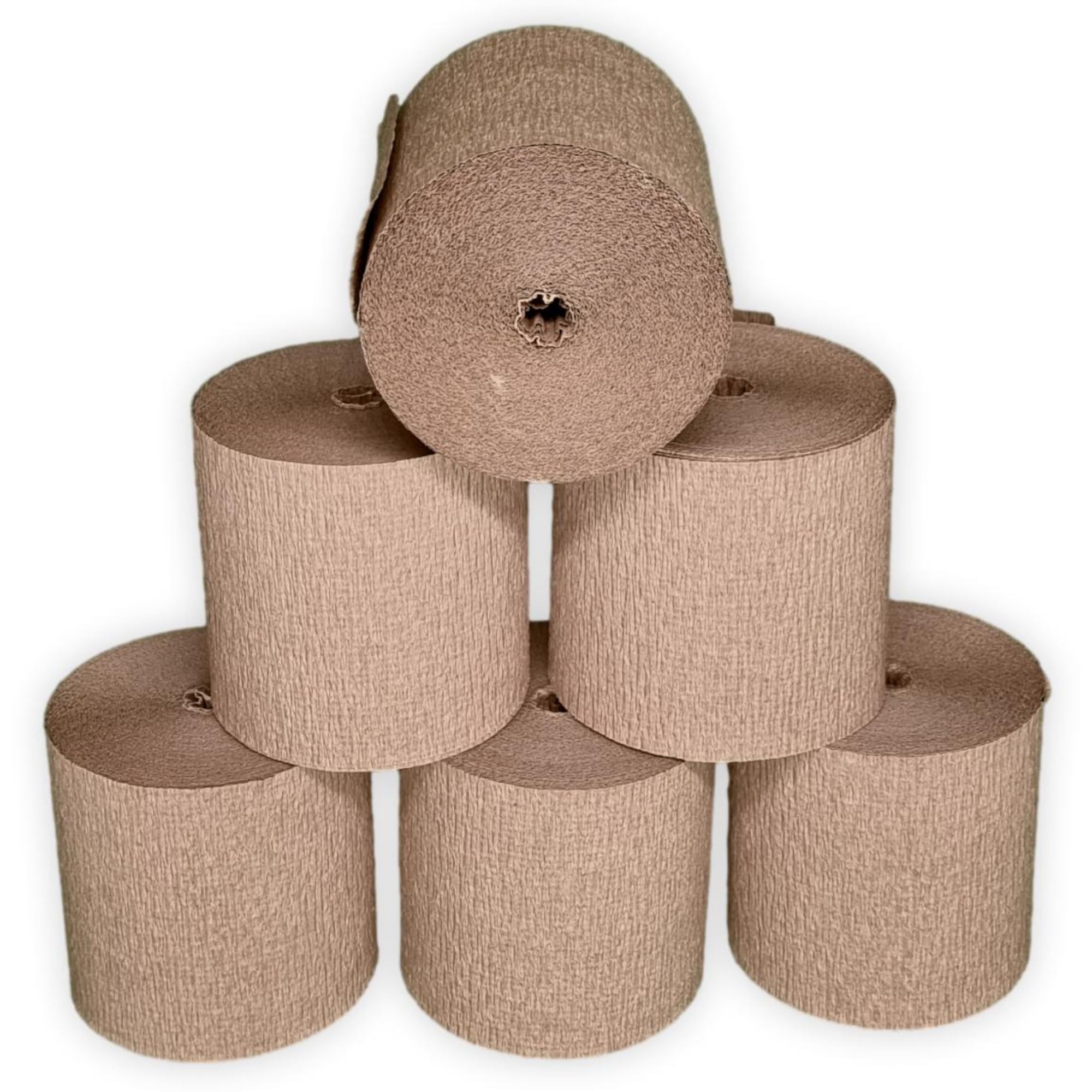 Papier Kraft d'emballage Crêpé 90 g/m² 90 mm bobine de 10m pour conditionnement et protection d’expédition (lot de 5)