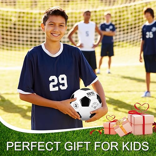 Miniatura 6 de Shappy 4 pelotas de fútbol a granel con bolsa de malla de inflador, tamaño oficial 3, 4, 5, para interiores y exteriores, colorido, juego de fútbol,