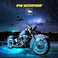 Vista 7 de Nilight Kit de luces LED RGB para motocicleta, impermeable, multicolor, lámpara de luces de atmósfera con control remoto inalámbrico RF de 4 teclas