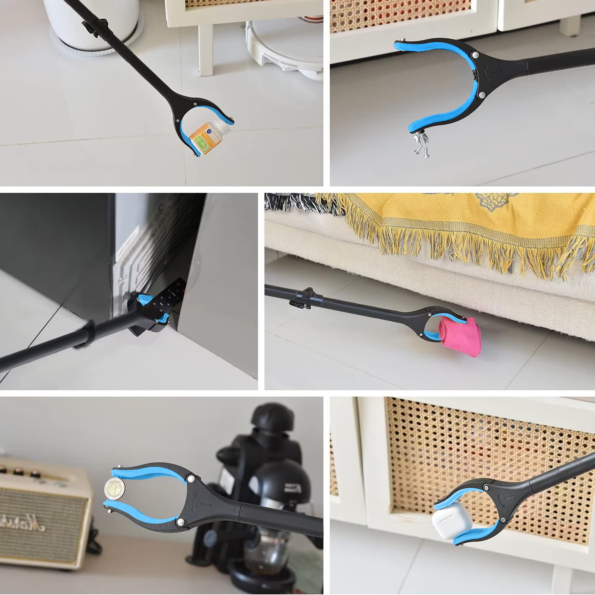 GrabRunner Juego de herramientas de agarre de 38 y 44 pulgadas, herramientas extensibles para personas mayores, discapacitados, recogida de basura y zonas de difícil acceso, agarre ergonómico y diseño