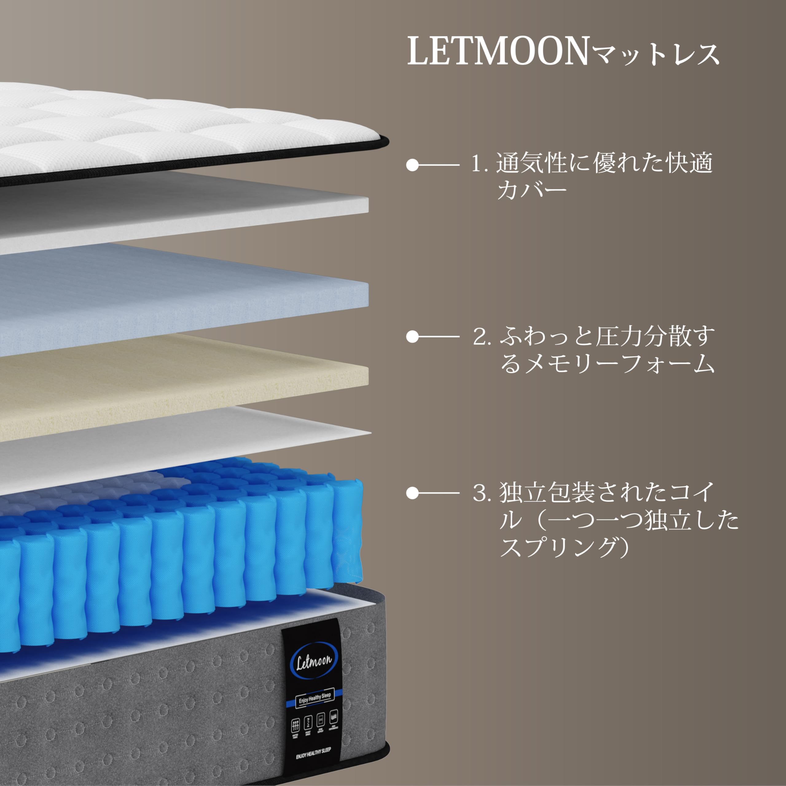 LETMOON マットレス ダブル 極厚22cm ハイブリッド構造 Amazon.co.jp: LETMOON マットレス ダブル 極厚22cm ハイブリッド構造