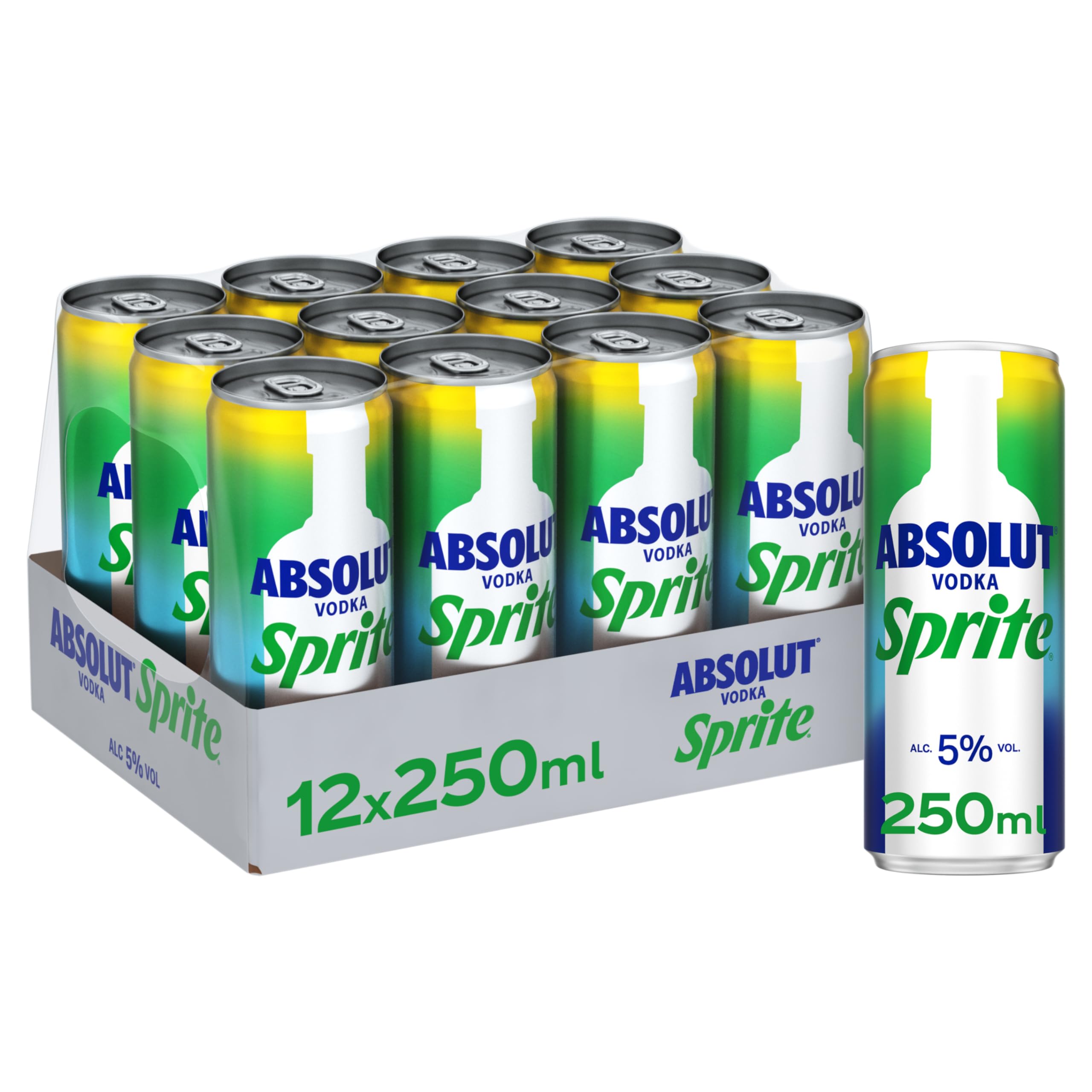 Sprite Lima Absolut Vodka Con Cóctel Clásico Y Refrescante,Bebida Preparada Con 5% De Alcohol…