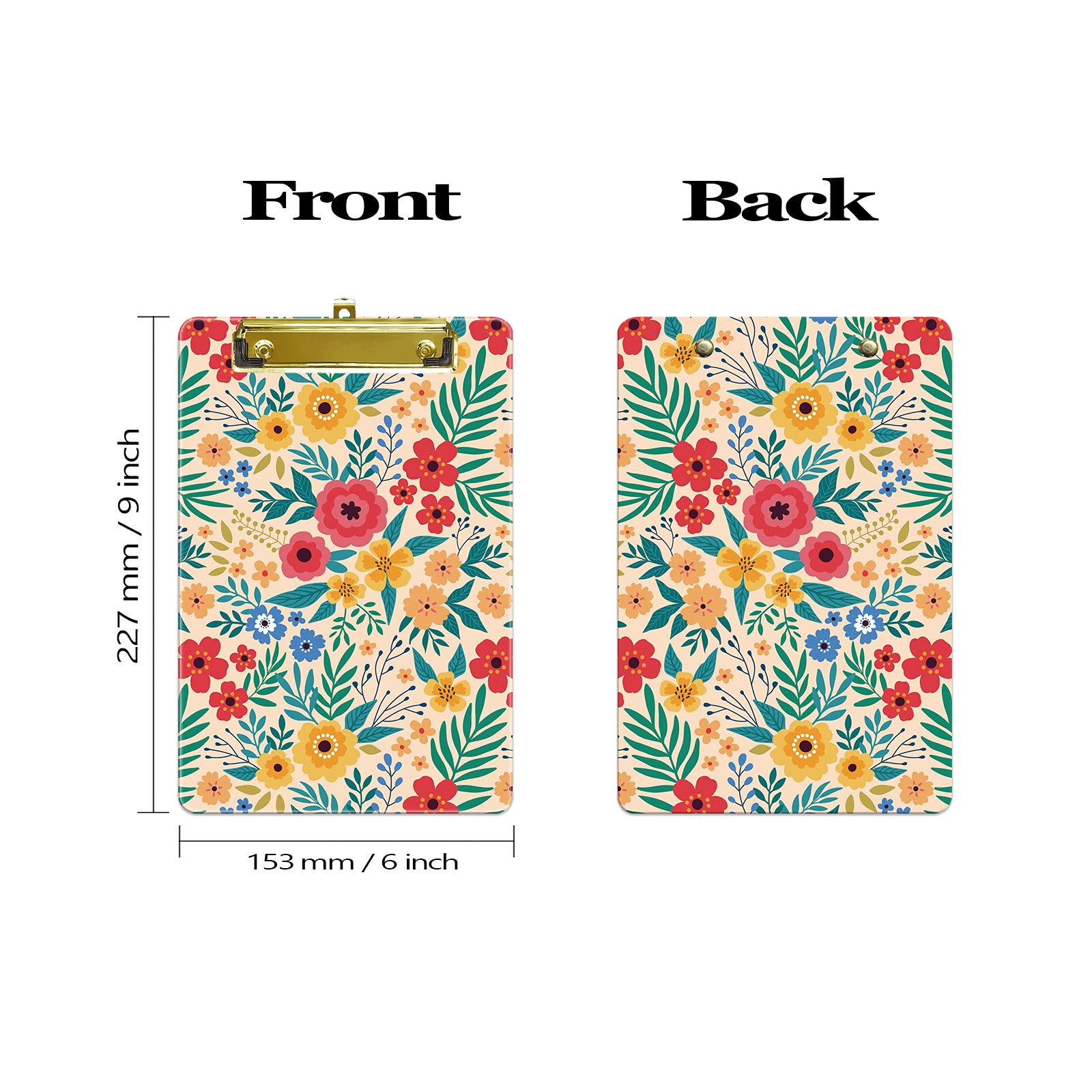 Hnogri Small Plastic Clipboard, Fashion Design A5 Size Memo Clipboards for Students Kid, Women, Office, School - Image 2