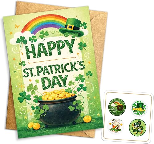 St. Patrick's Day Greeting Card, Saint Patricks Day Gift for Him, Her, Husband, 