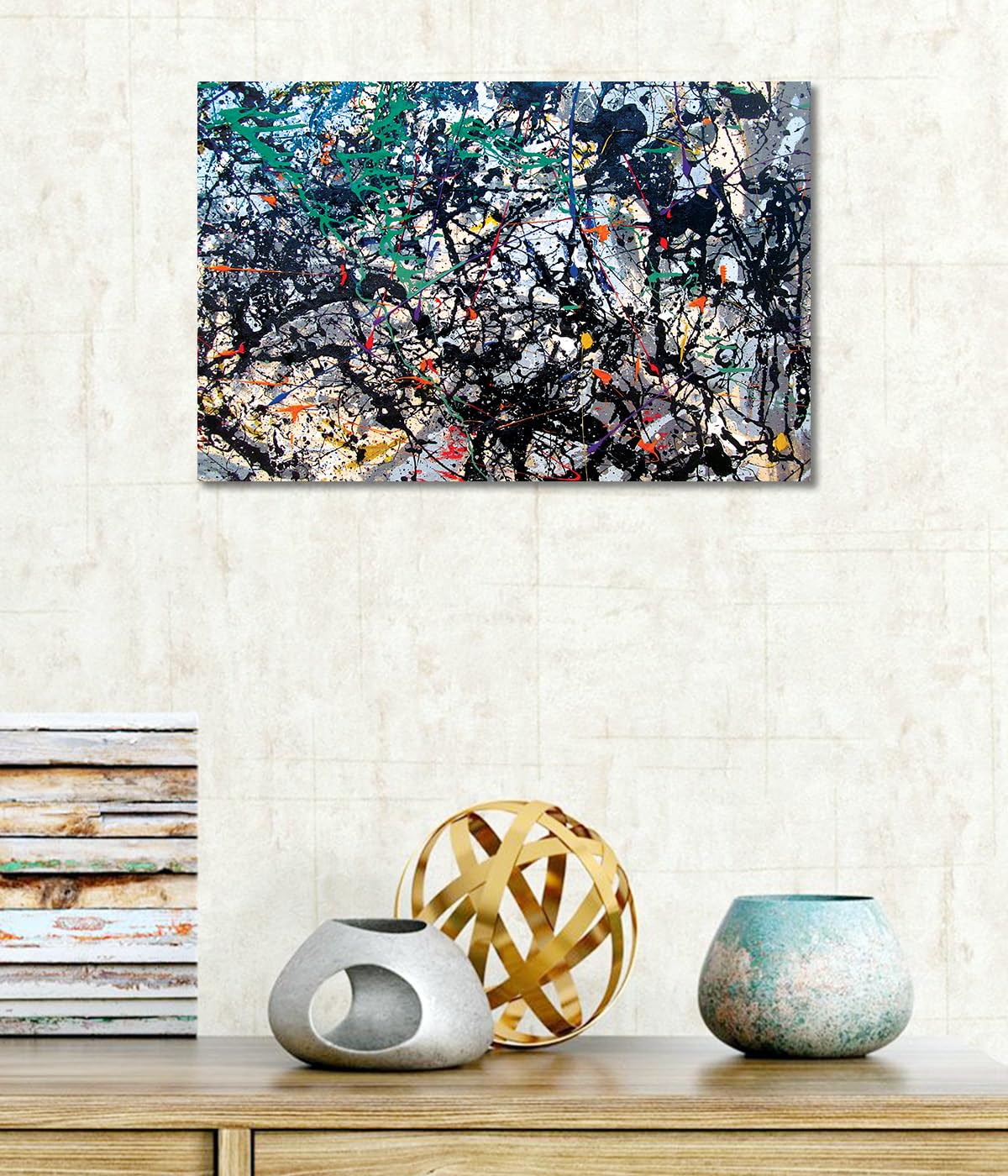 Buy Tamatina Jackson Pollock Art Canvas Paintings Lucifer Modern & Abstract Art Dripped