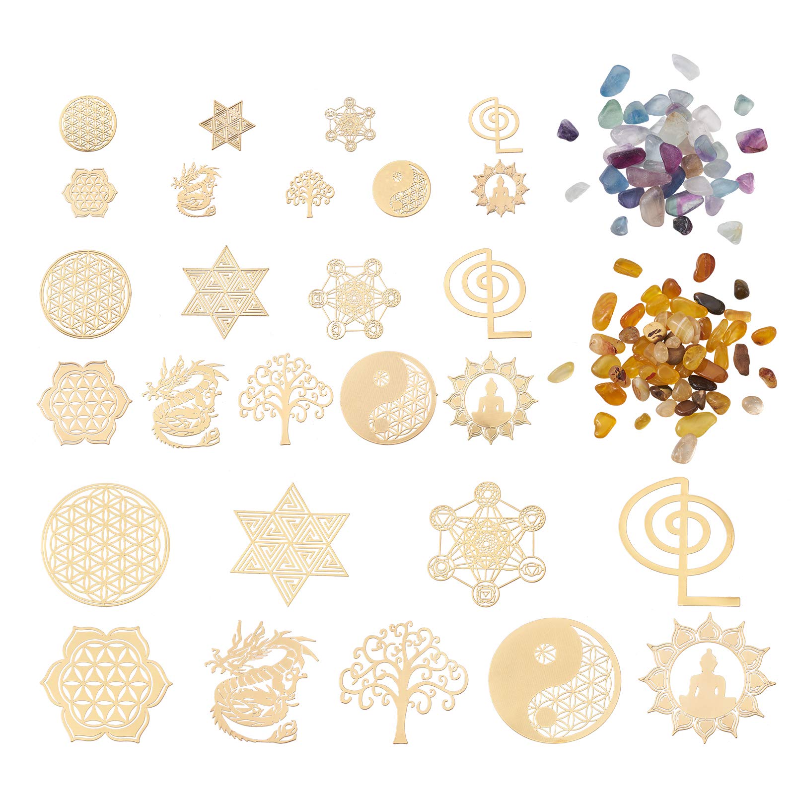 Amazon | Beadthoven 27枚セット 9種類 3サイズ ゴールド 真鍮製 神聖