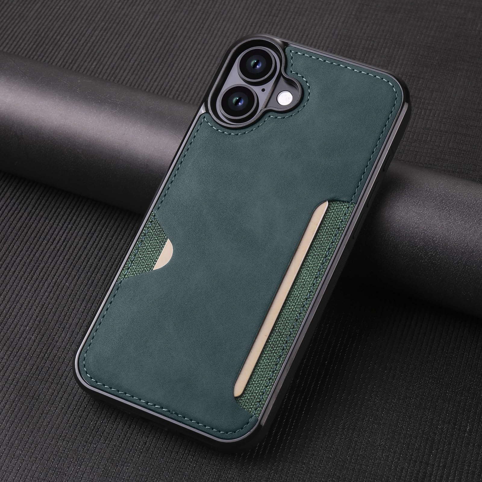 Etui na iPhone'a 17 Pro Max/17 Pro/Air/17, lekkie cienkie skórzane etui z przegródkami na karty, czerwone, 17 Pro