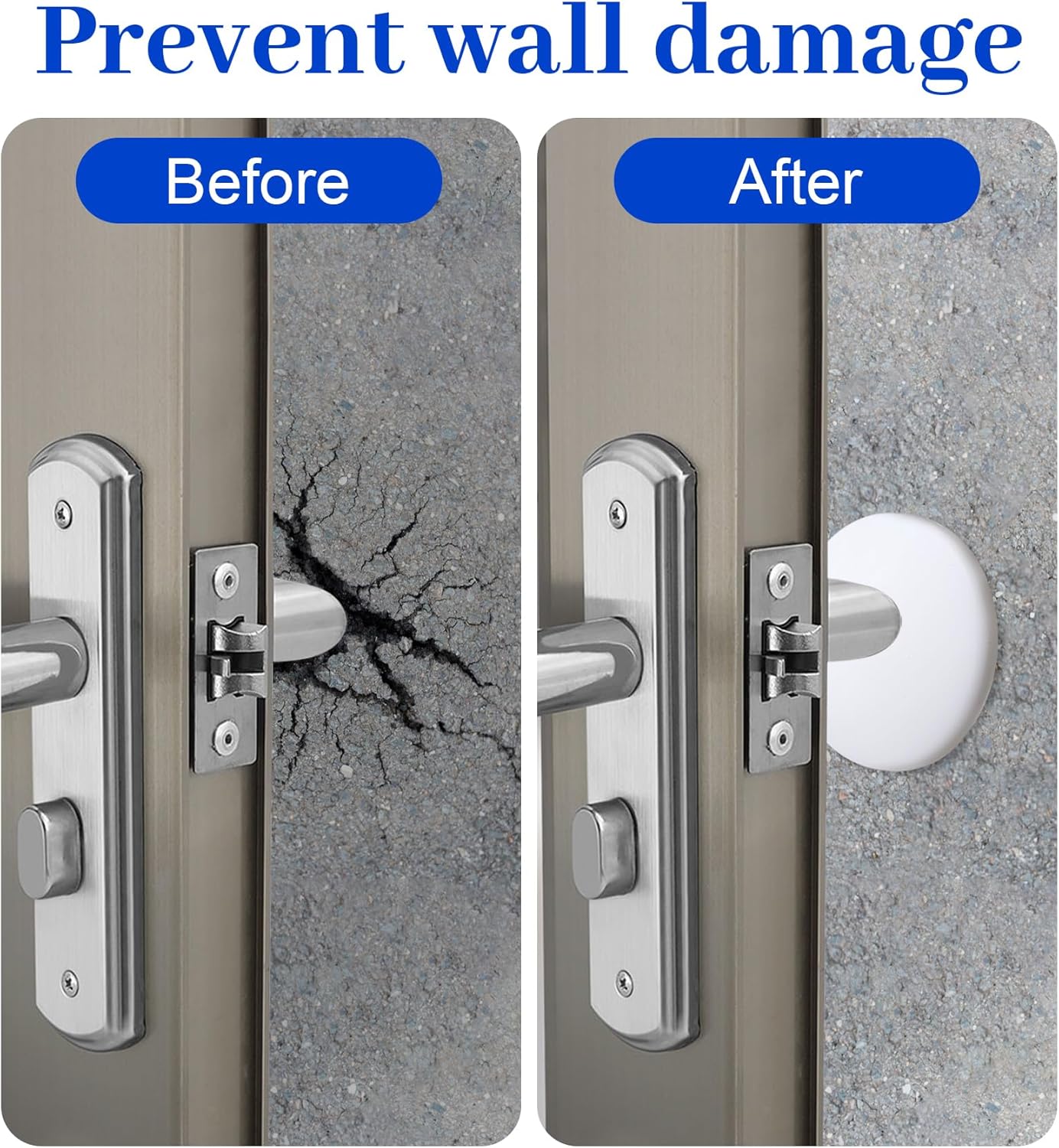 6 Pcs Door Stop for Wall, 1.6 Inch White Door Stoppers Wall Protector, Silicone Doors Bumpers with Strong Adhesive, Round Anti-Collision Pad for Doors Knob Protection thumbnail