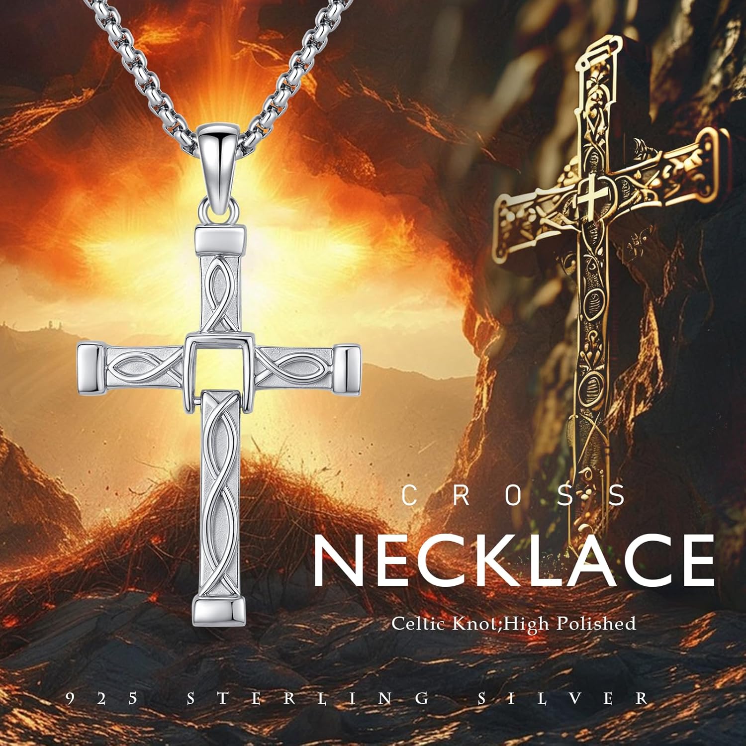 Fast and Furious Cross Necklace for Men Women 925 Sterling Silver Dominic Toretto Cross Pendant Necklace Fast Sports Enthusiasts Jewelry Gifts for Lover