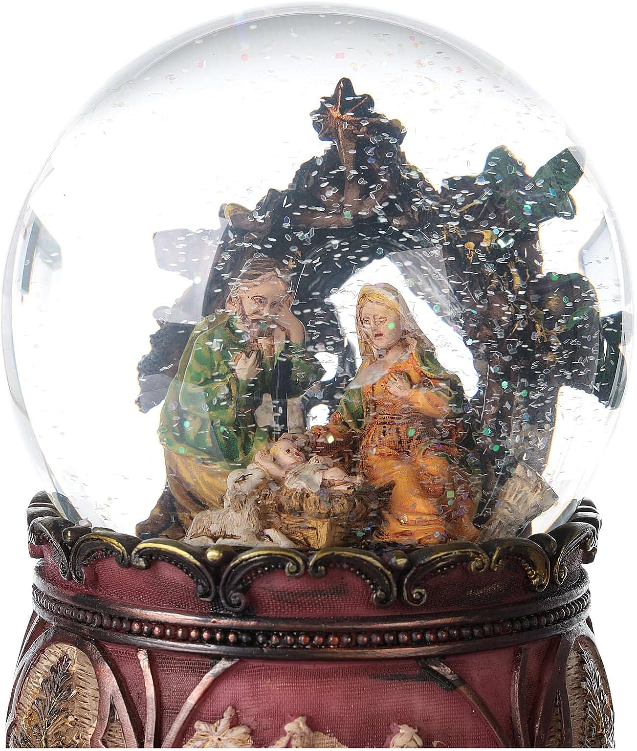 Nativity Glitter Snow Globe Music 15x10x10 cm