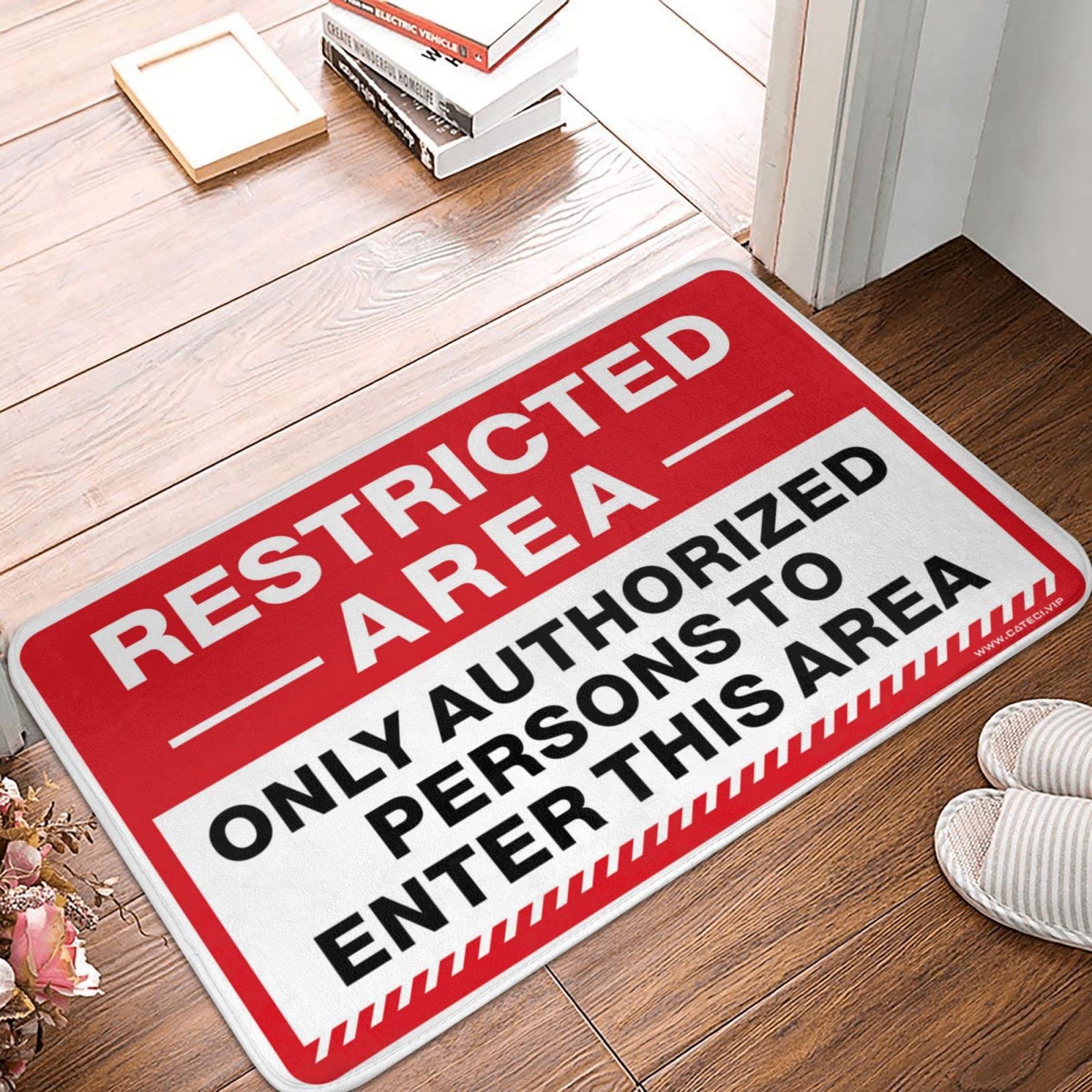 Room Accessories For Teen Boys Restricted Area Only Authorized Persons To Enter This Areas Mat Garden Gifts Funny Outdoor Decor(50X80CM)