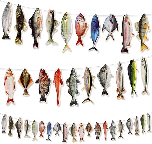 Miniatura 8 de Glenmal 20 piezas de decoración de fiesta de cumpleaños con 1 red de pesca para cumpleaños, compromiso, jubilado, juego al aire libre, torneo,