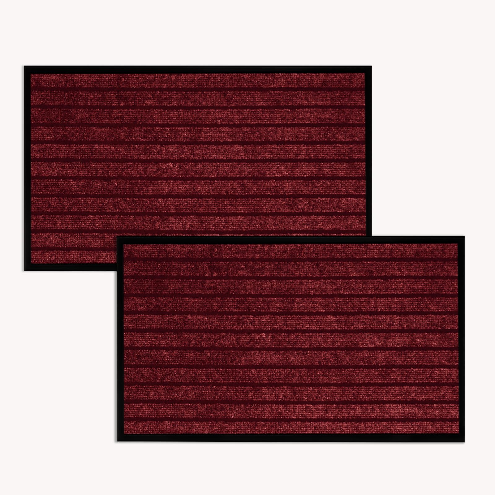 Imperial Rooms Burgundy Door Mat Non Slip – 2 Pack Rubber mat 40x60cm Machine Washable Door Matts indoor Dirt Trapper Super Absorbent Door Mats Outdoor — image 1