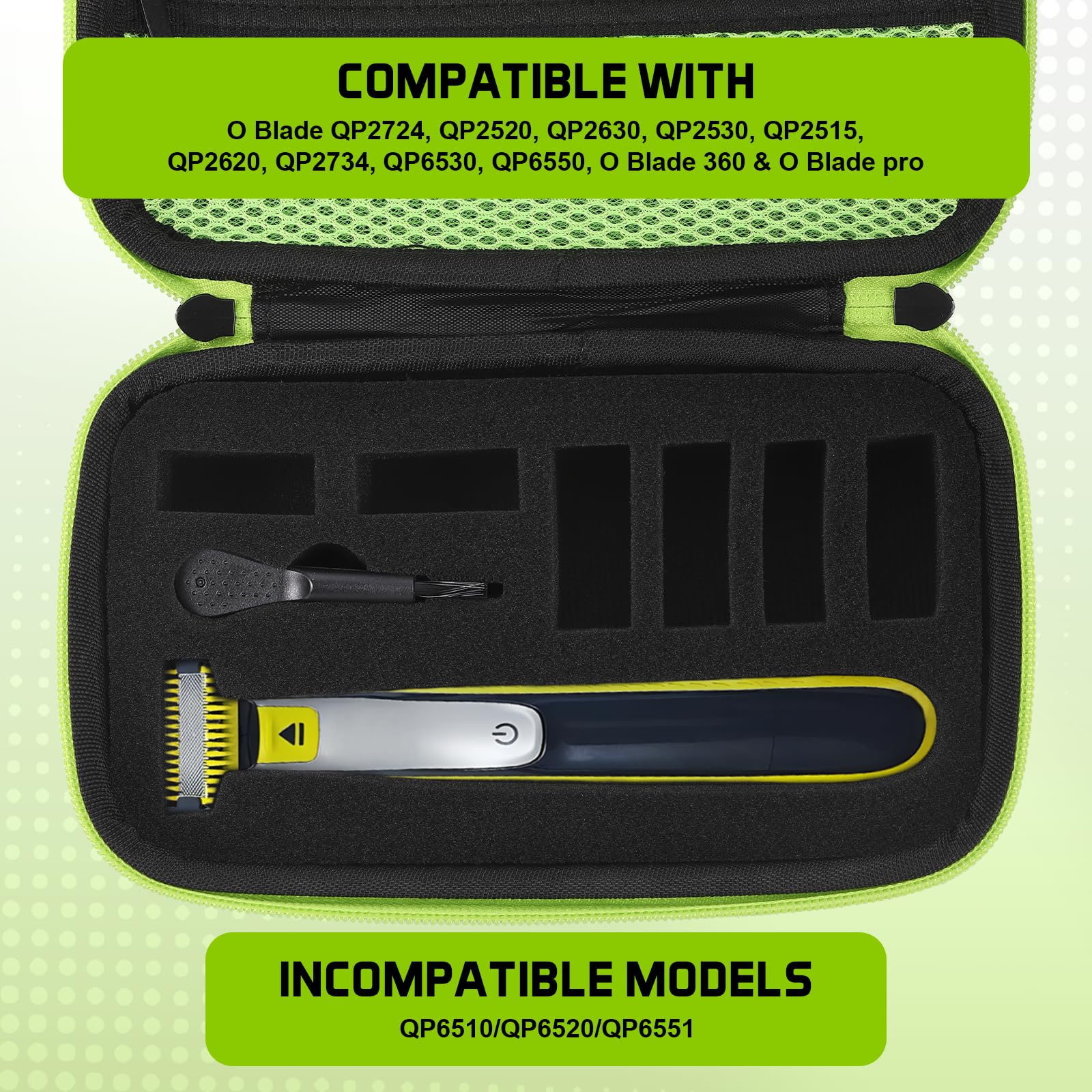 Custodia Per Philips Oneblade QP2630 QP2520 QP2620 QP2734 QP6530, O Blade 360 & O Blade Pro, Portatile Custodia Rigida da Viaggio, 1680D Oxford Case Protettiva per One Blade
