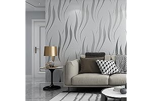 Silver Gray Peel and Stick Wallpaper: Transform Your Living Space with Modern Wave Stripes