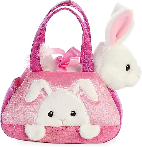 Miniatura 4 de Aurora® Fashion Fancy Pals™ Peek-A-Boo - Animal de peluche – Compañeros sobre la marcha – Accesorios elegantes – Rosa 7 pulgadas