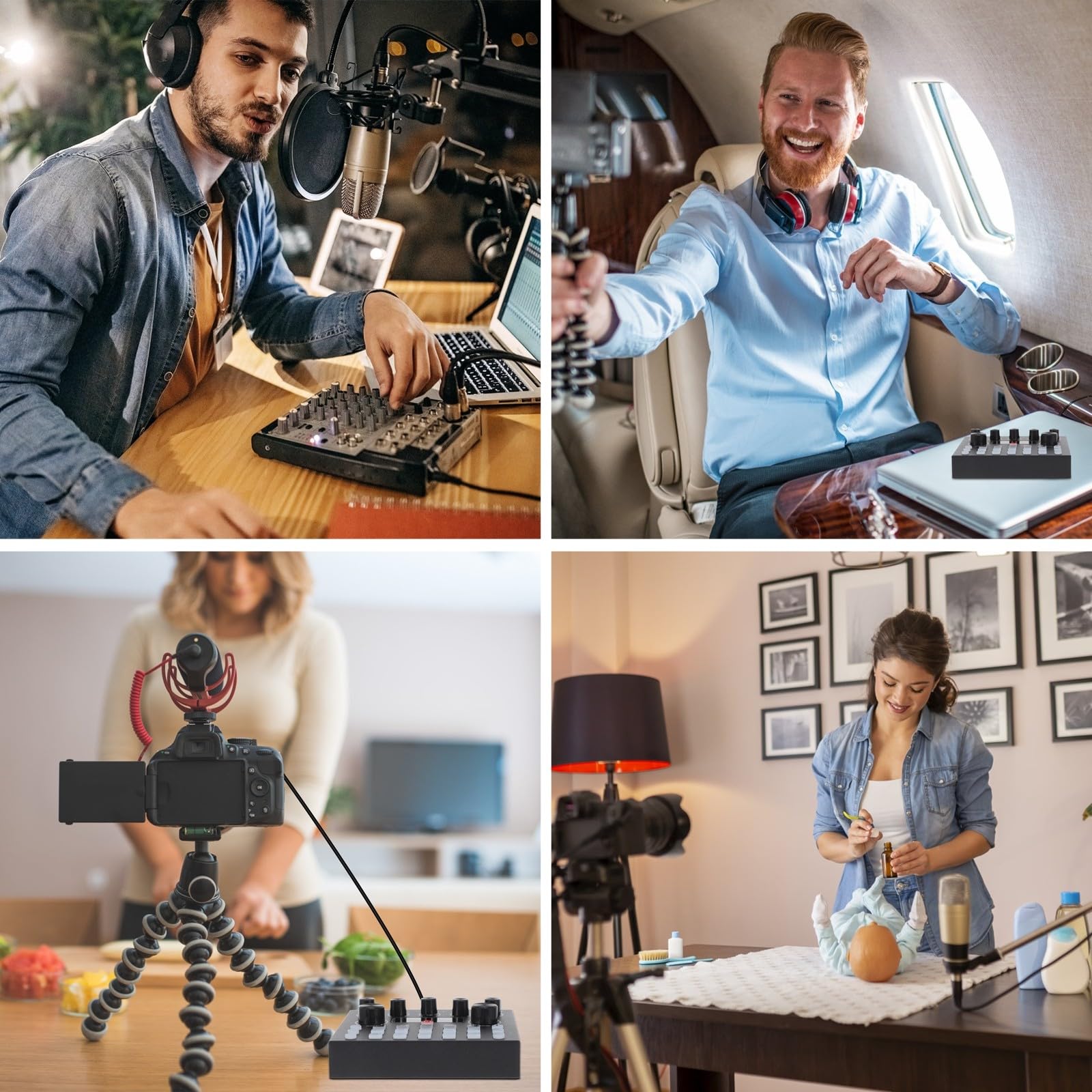 Zerodeko Scheda Audio Professionale Mixer Musicale Effetti Luce LED Regolazione Tono Elettronica Dispositivo Modifica Suono per Computer e Telefono per Adulti
