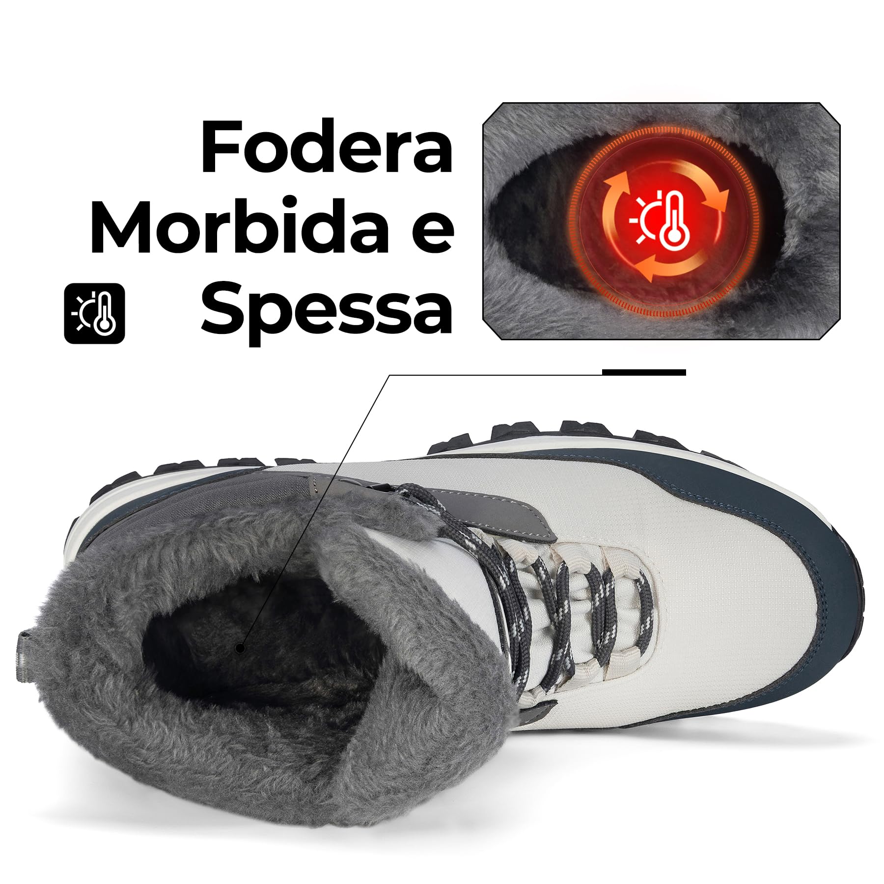 Mishansha Stivali Donna Invernali Scarpe da Escursionismo Antiscivolo Scarponi Trekking 36-42 EU
