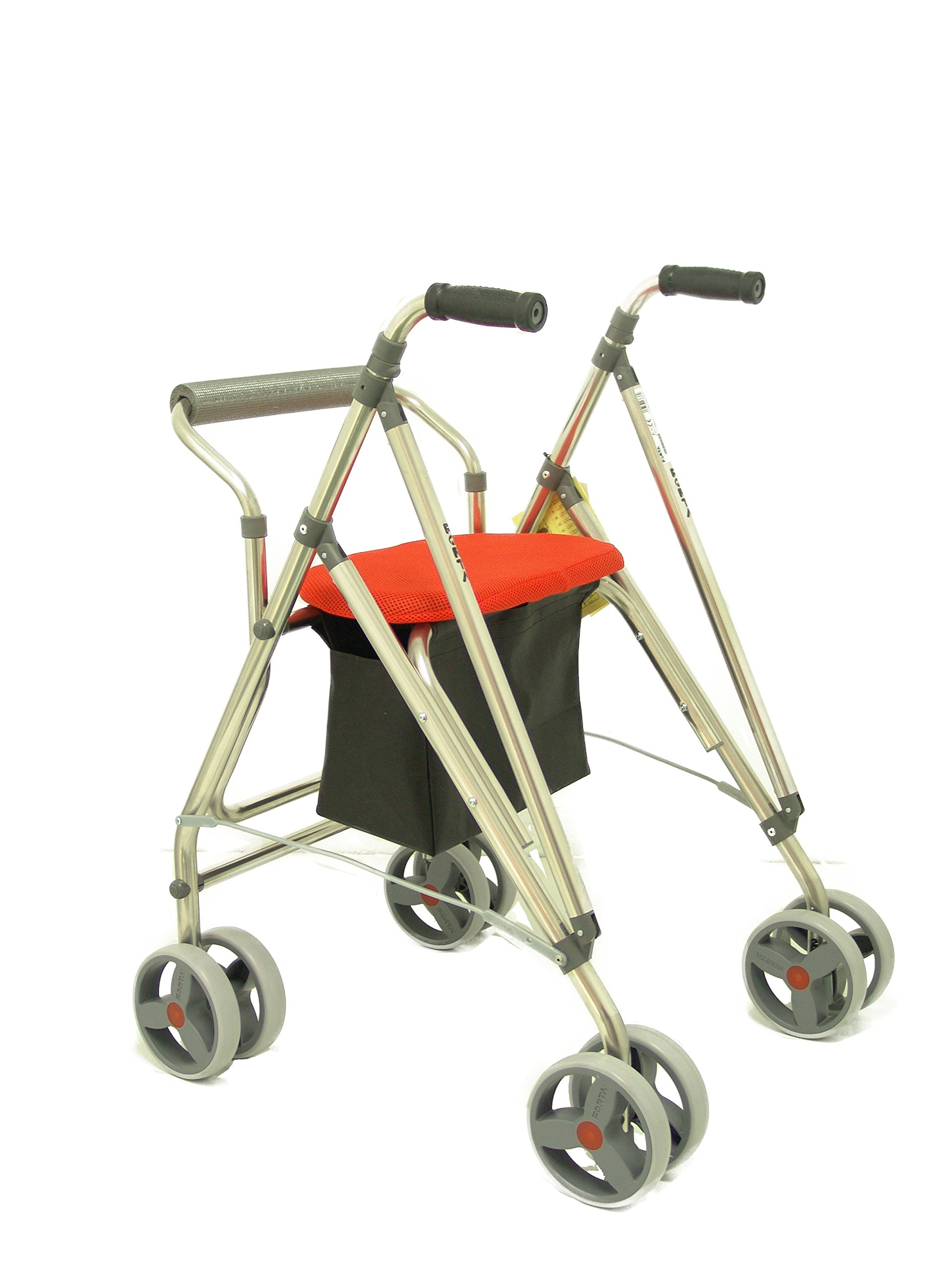 Forta fabricaciones - Andador de 4 ruedas para ancianos Kanguro FORTA - Kanguro HD, Naranja