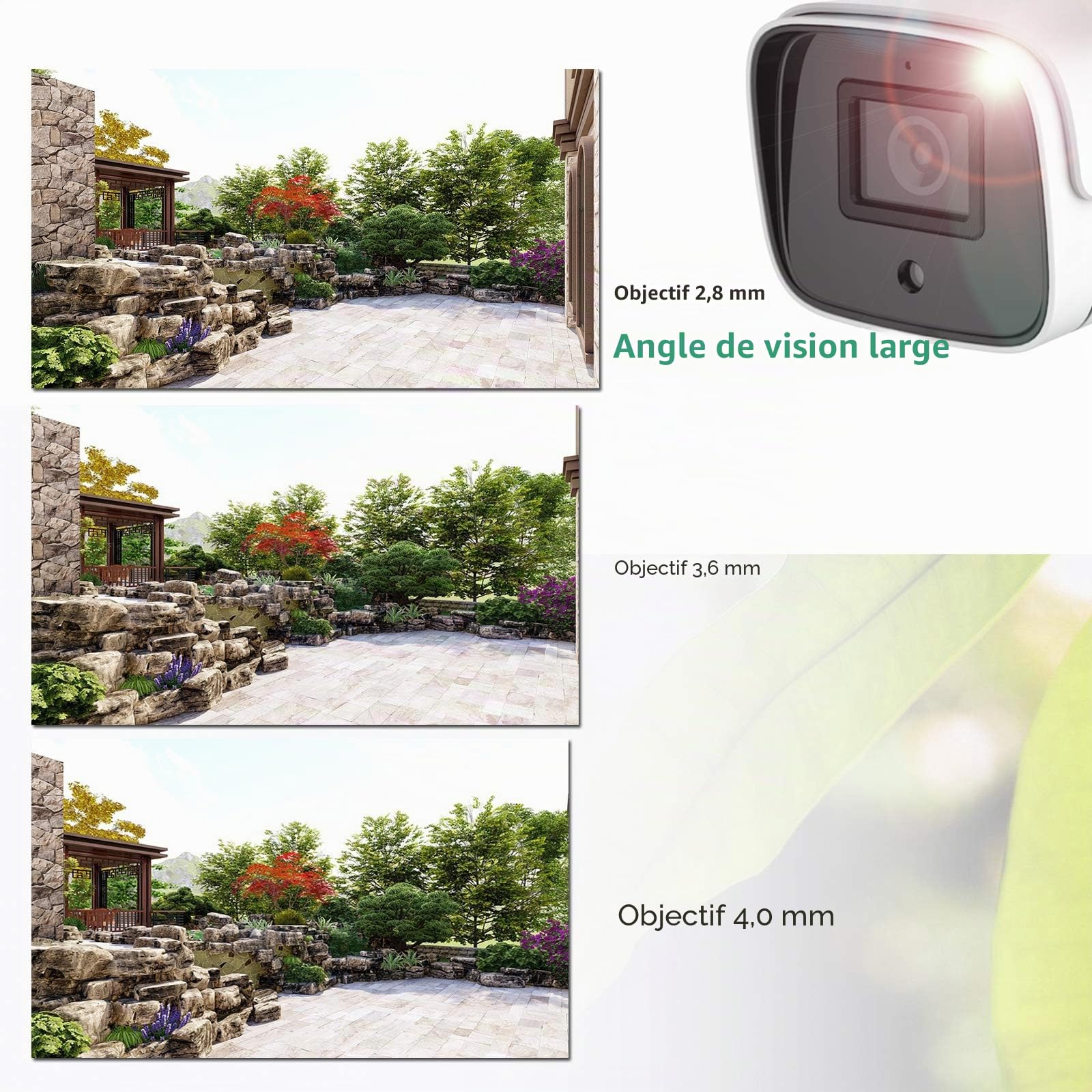 WiTi Caméra IP PoE 5MP, caméra de Surveillance avec Microphone Audio, Objectif Grand Angle 2.8 mm, détection de Mouvement,métal Massif IP66