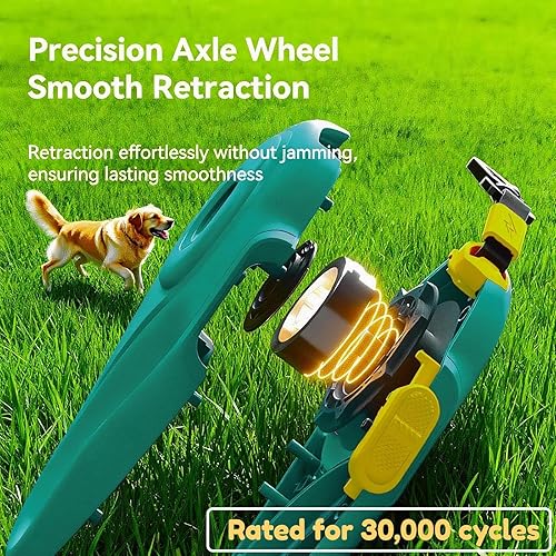 Miniatura 3 de Correa retráctil para perros pequeños y medianos de 10 pies, cuerda de nailon resistente con dispensador de bolsas de excrementos, mosquetón a