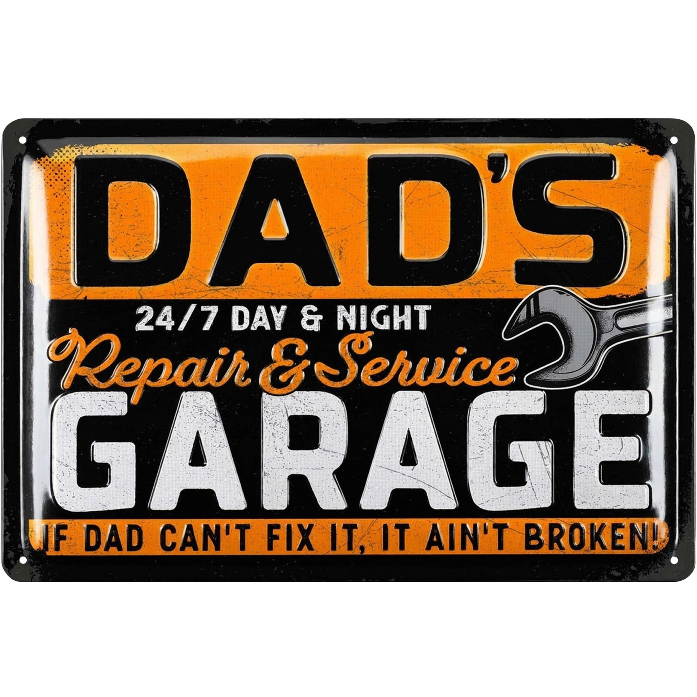 LANOLU Vintage Tin Sign - DADS GARAGE SIGN - Garage Signs for Men, Papas Workshop sign, Dads Garage Gifts - Garage signs for Dad metal signs vintage 12x8"