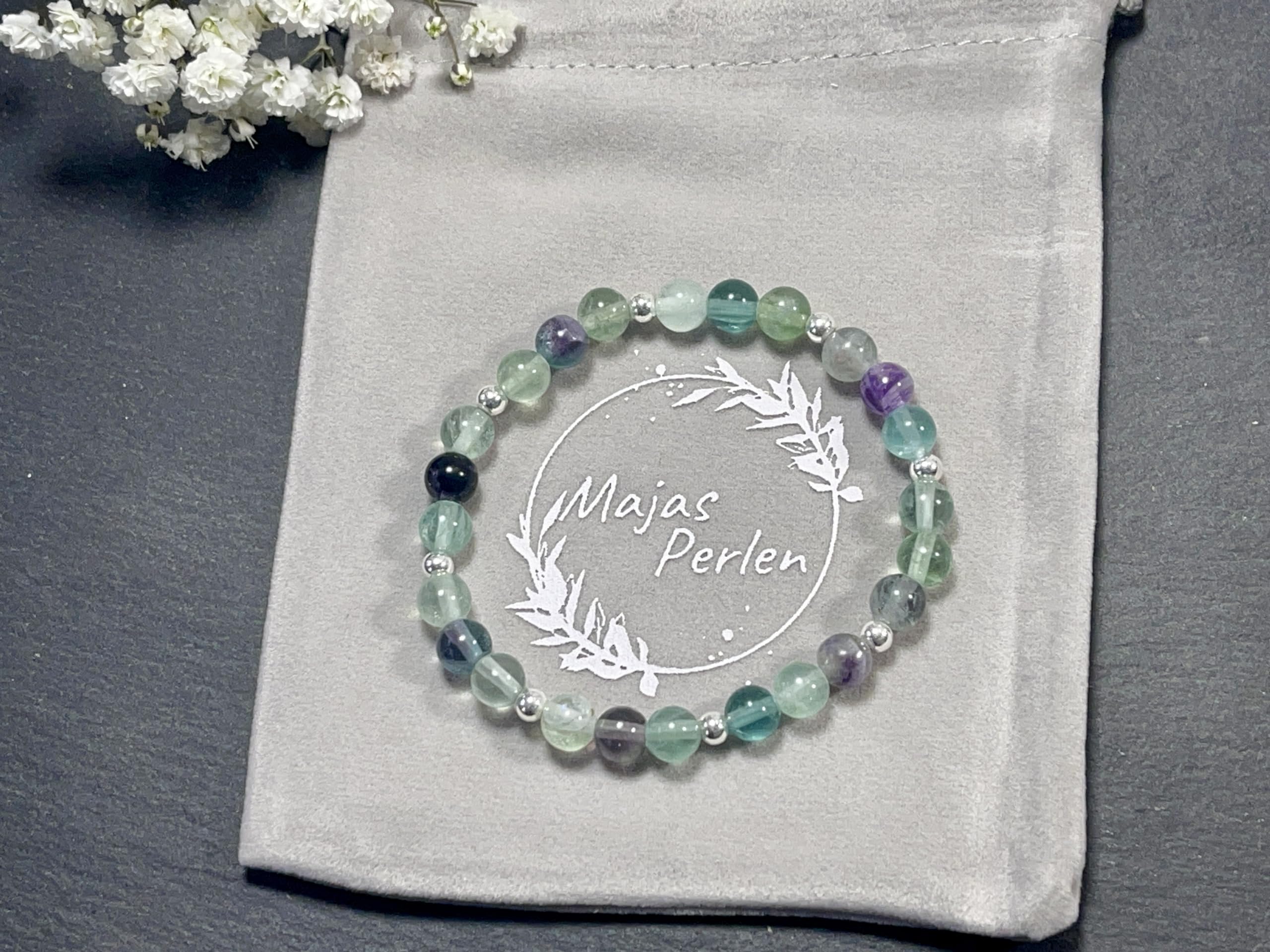 Edelsteinarmband aus Natursteinen & Edelstahlperlen 4 mm – Spirituelle Kraftsteine – Handgemachtes Geschenk für Freundin, Mama & Lieblingsmensch