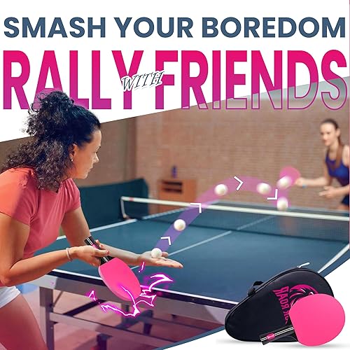 Miniatura 2 de Raqueta de ping pong rosa con 7 capas  Pala de ping pong rosa para jugadores de todos los niveles  Incluye 1 estuche de almacenamiento de paleta